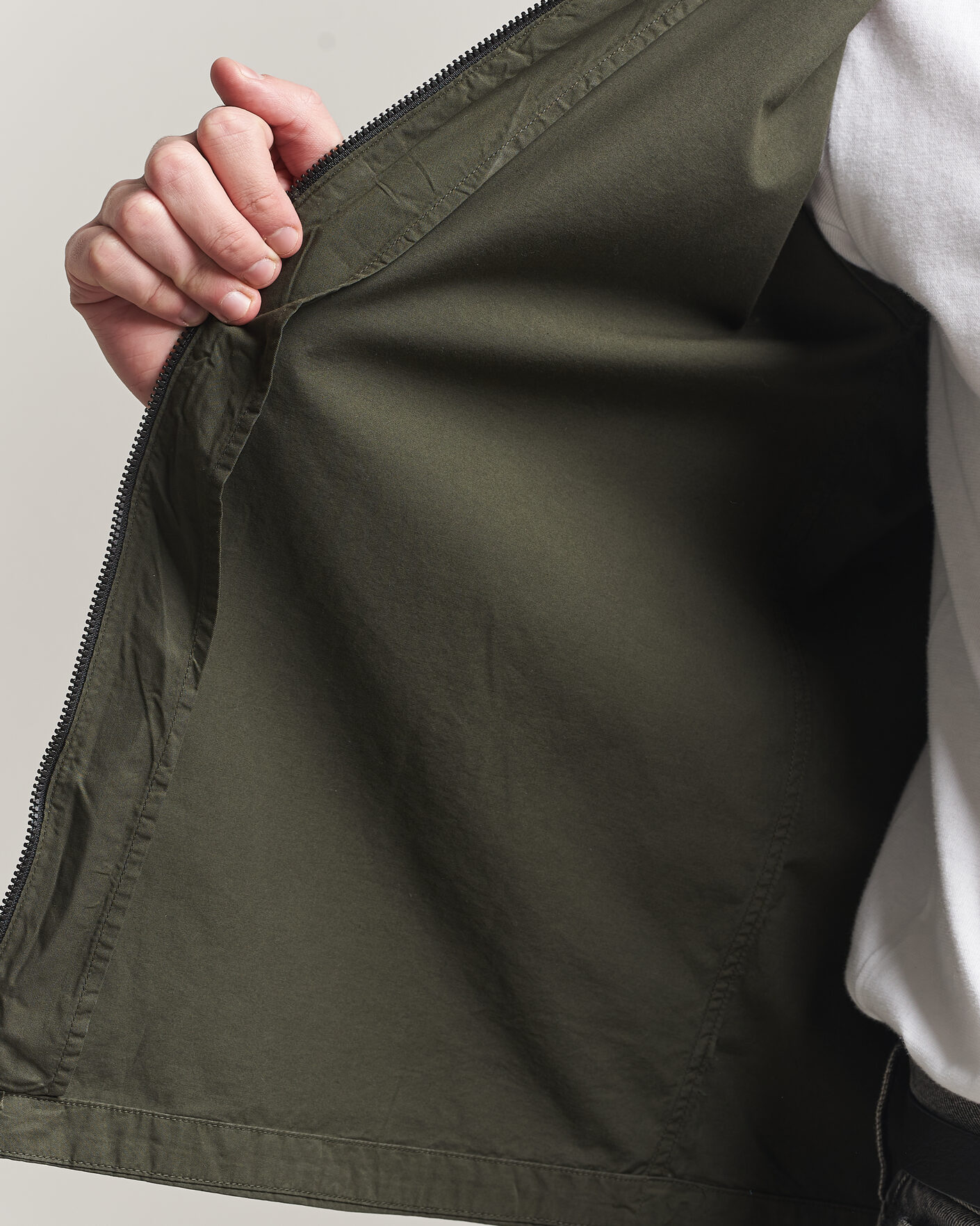Mies | Kauluspaidat | C.P. Company | Garment Dyed Gabardine Zip Overshirt Dark Green