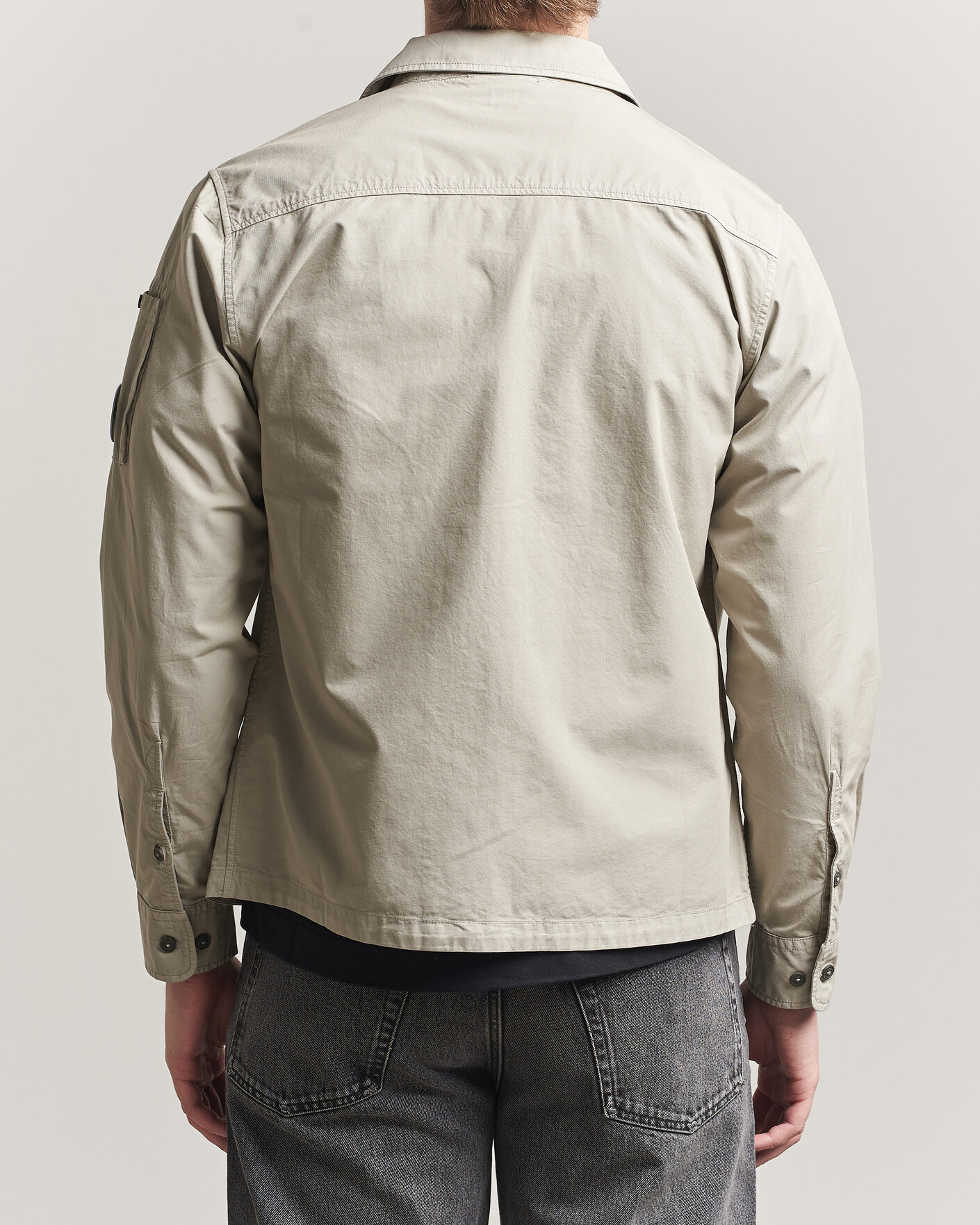 Mies | Kauluspaidat | C.P. Company | Garment Dyed Gabardine Zip Overshirt Light Grey