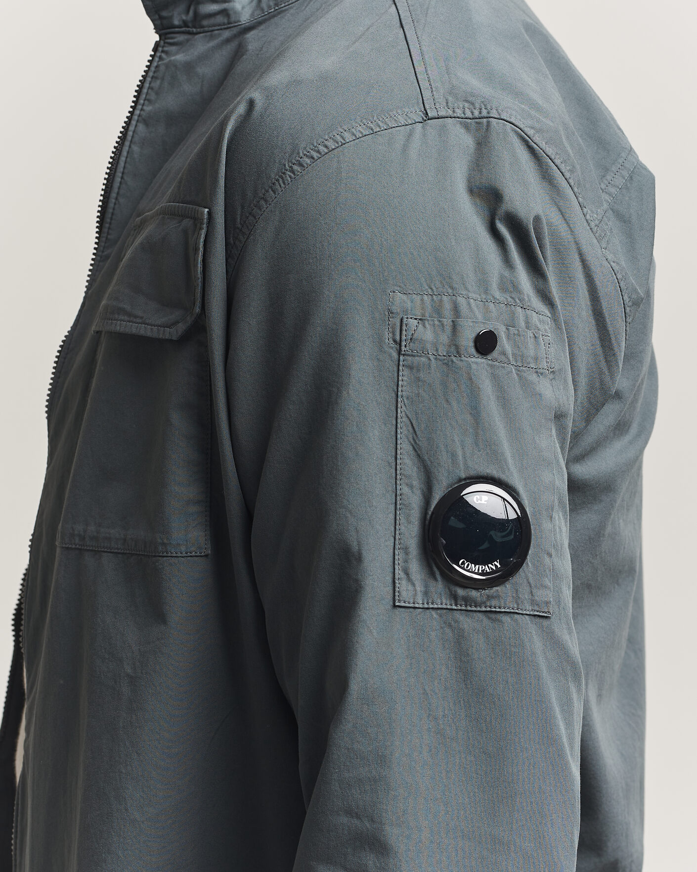 Mies | Kauluspaidat | C.P. Company | Garment Dyed Gabardine Zip Overshirt Dark Grey