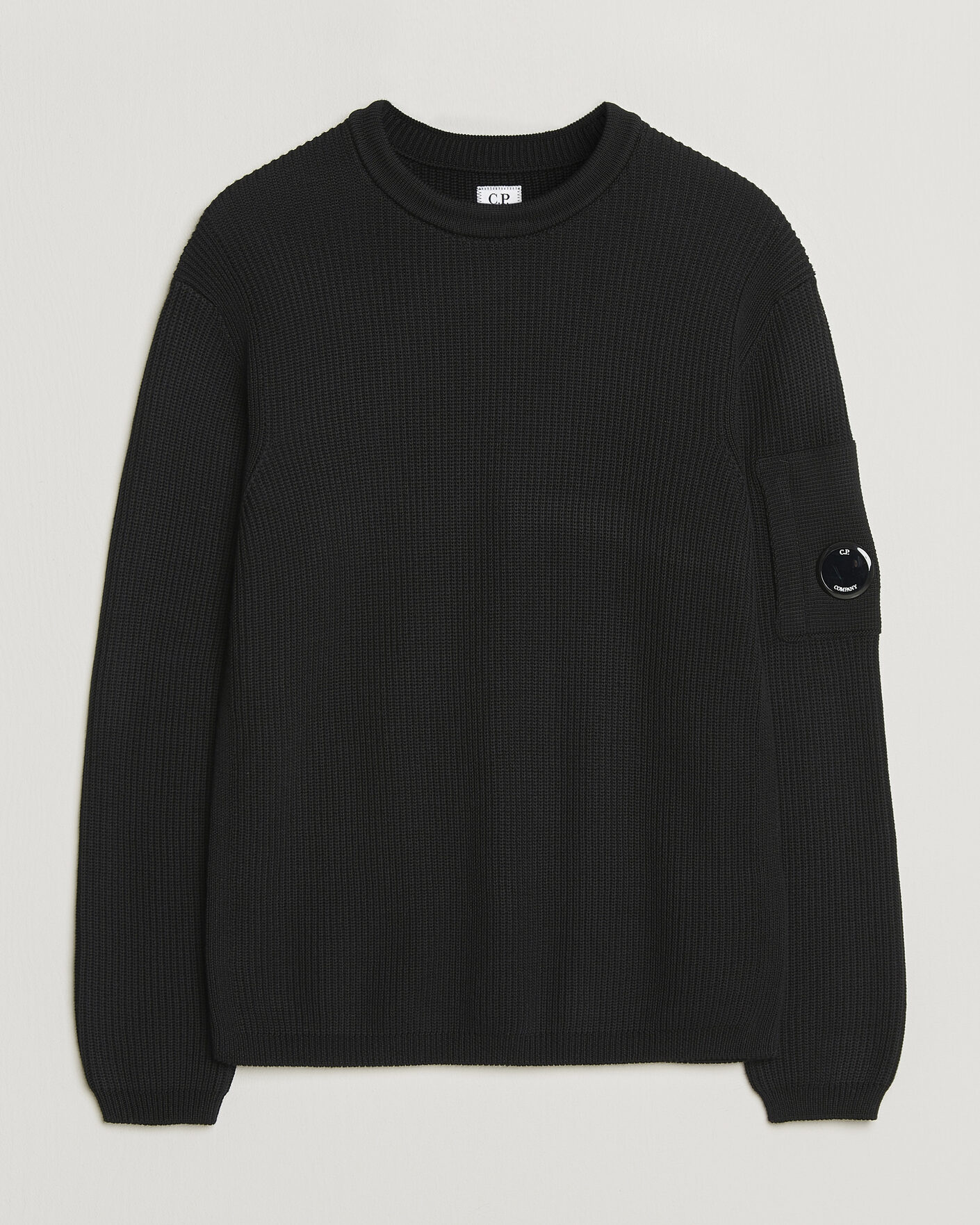 Mies | Puserot | C.P. Company | Sea Island Knitted Cotton Crewneck Black