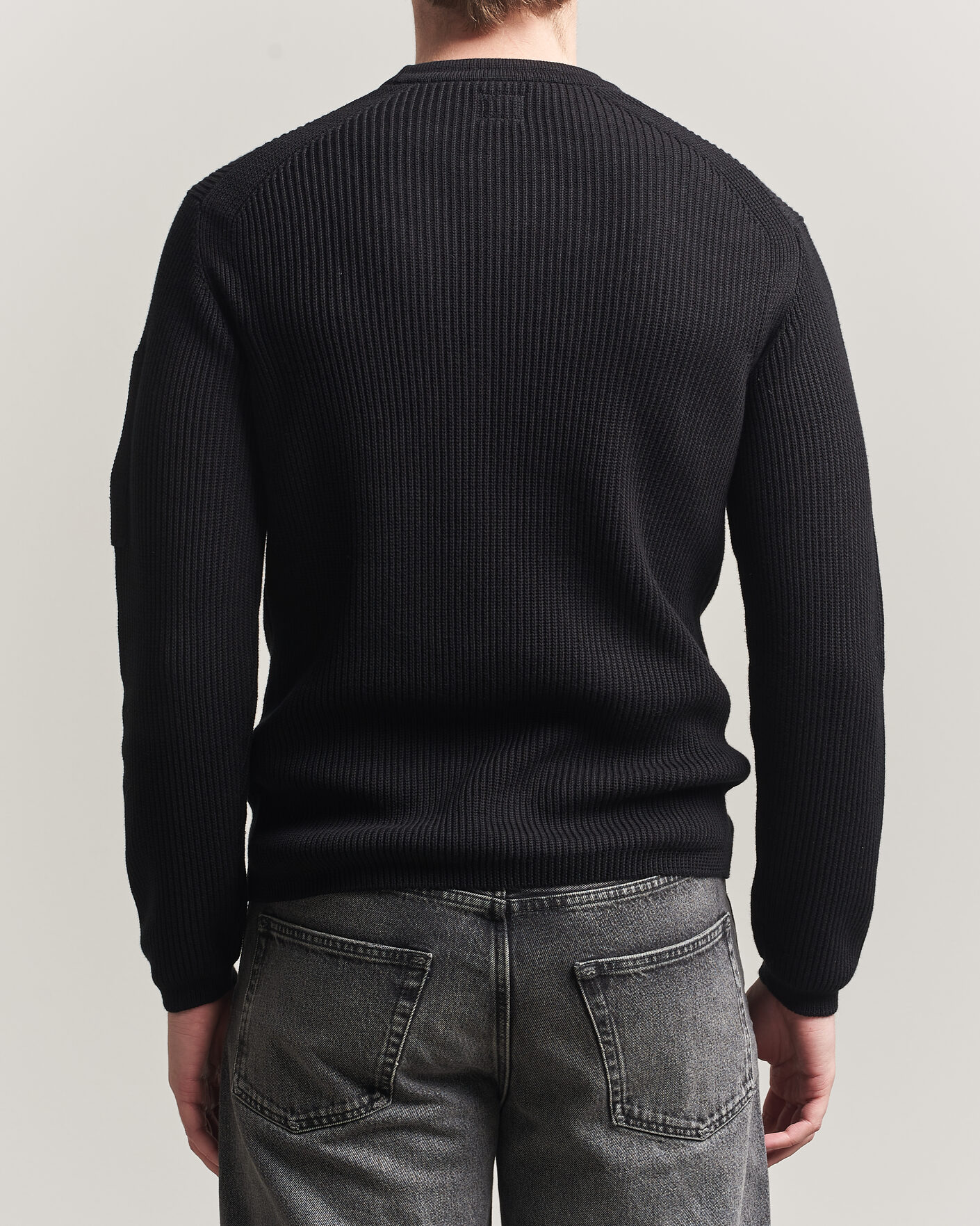 Mies | Puserot | C.P. Company | Sea Island Knitted Cotton Crewneck Black