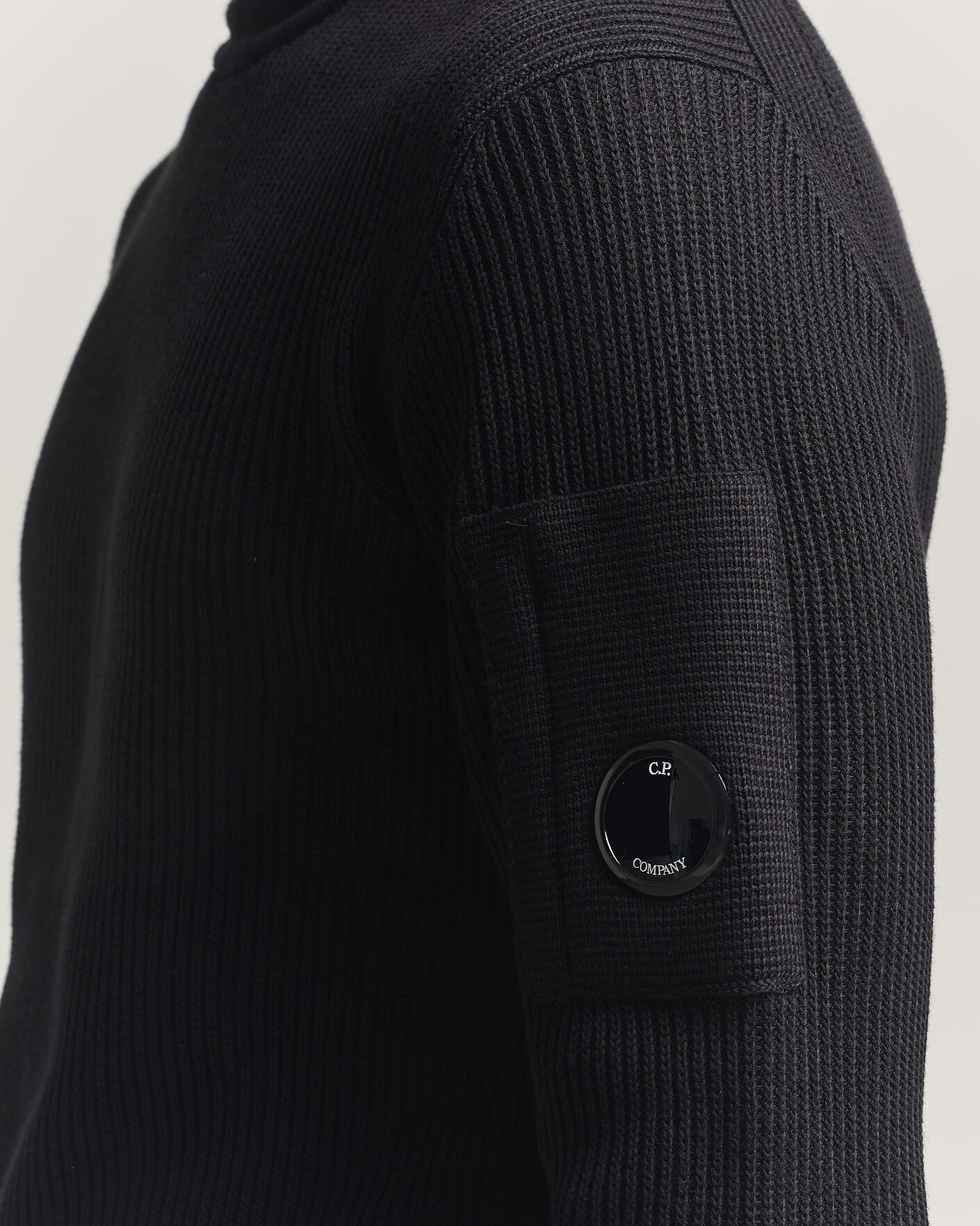 Mies | Puserot | C.P. Company | Sea Island Knitted Cotton Crewneck Black