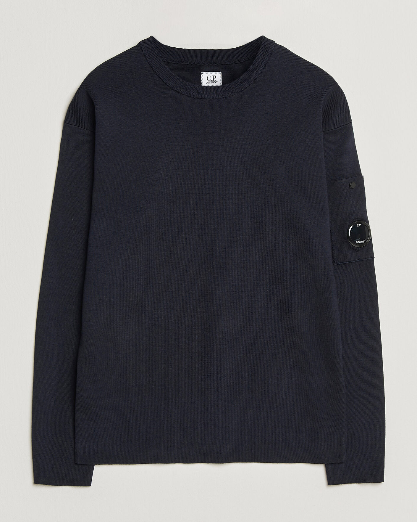 Mies | Puserot | C.P. Company | Sea Island Fine Knit Cotton Lens Crewneck Navy