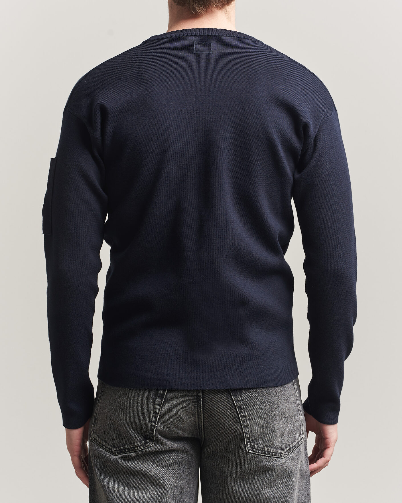 Mies | Puserot | C.P. Company | Sea Island Fine Knit Cotton Lens Crewneck Navy