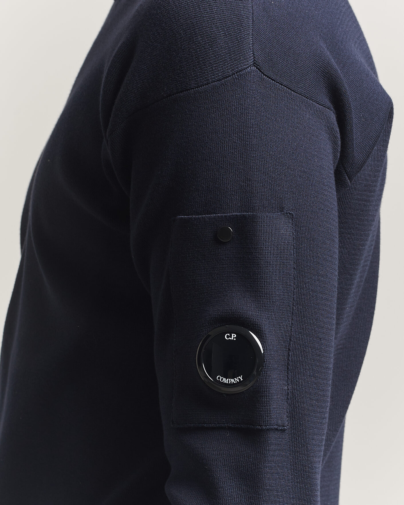 Mies | Puserot | C.P. Company | Sea Island Fine Knit Cotton Lens Crewneck Navy