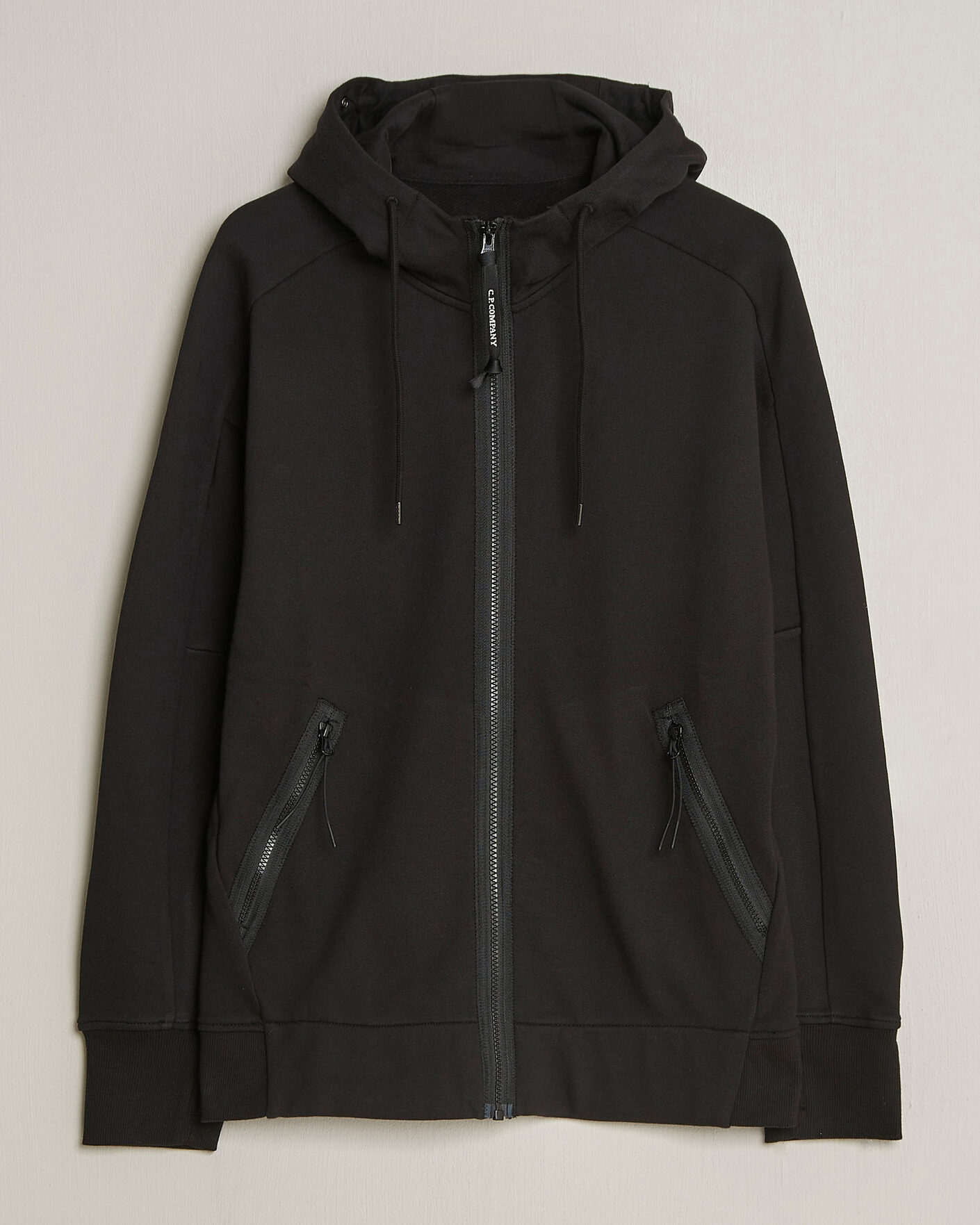 Mies | Puserot | C.P. Company | Diagonal Raised Fleece Full Zip Goggle Hoodie Black