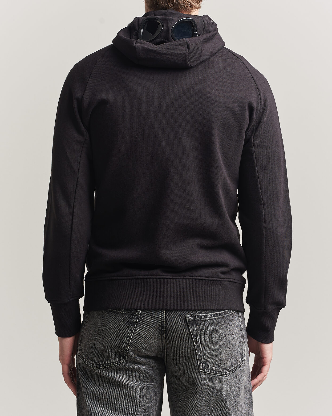 Mies | Puserot | C.P. Company | Diagonal Raised Fleece Full Zip Goggle Hoodie Black