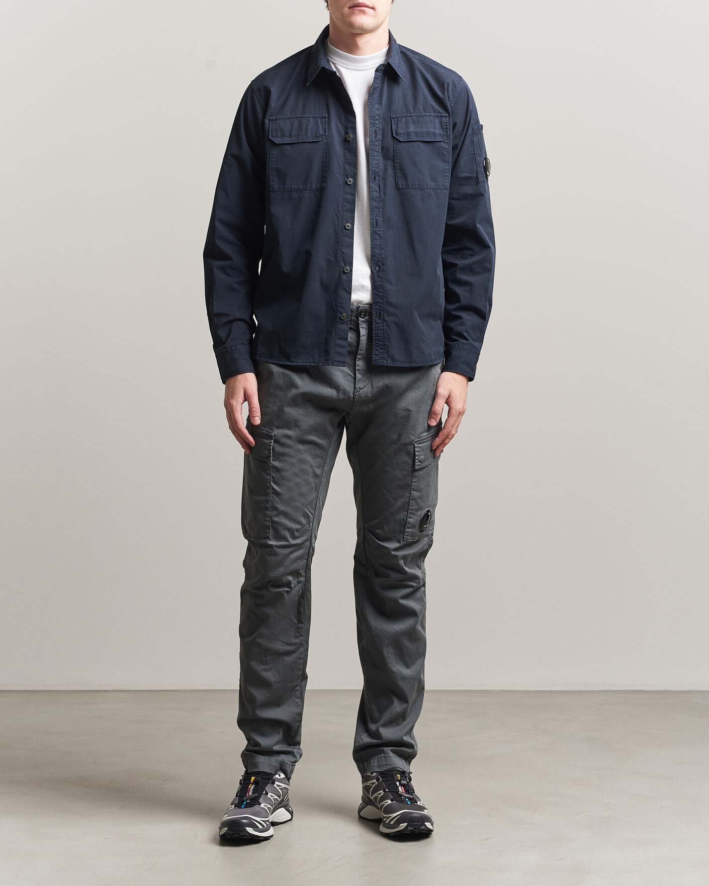 Mies | Housut | C.P. Company | Satin Stretch Cargo Pants Dark Grey