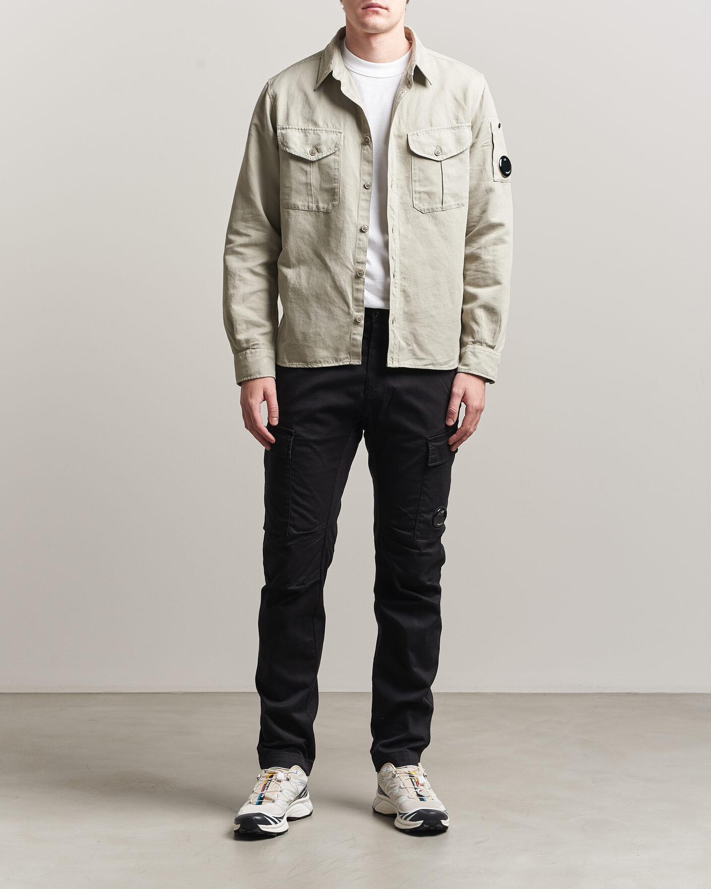Mies | Housut | C.P. Company | Satin Stretch Cargo Pants Black