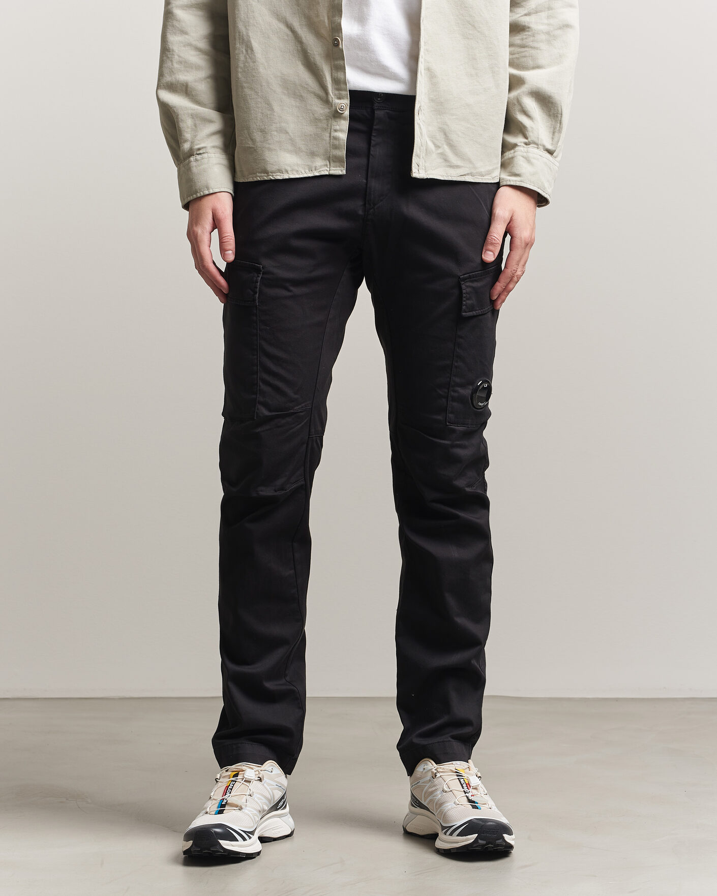 Mies | Housut | C.P. Company | Satin Stretch Cargo Pants Black