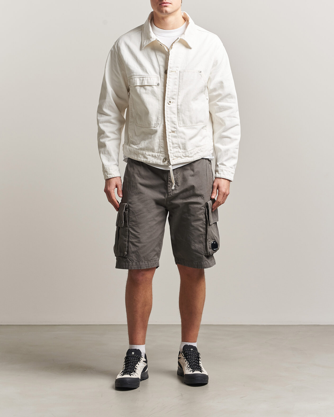 Mies | Shortsit | C.P. Company | Cotton Gabardine Cargo Shorts Washed Black