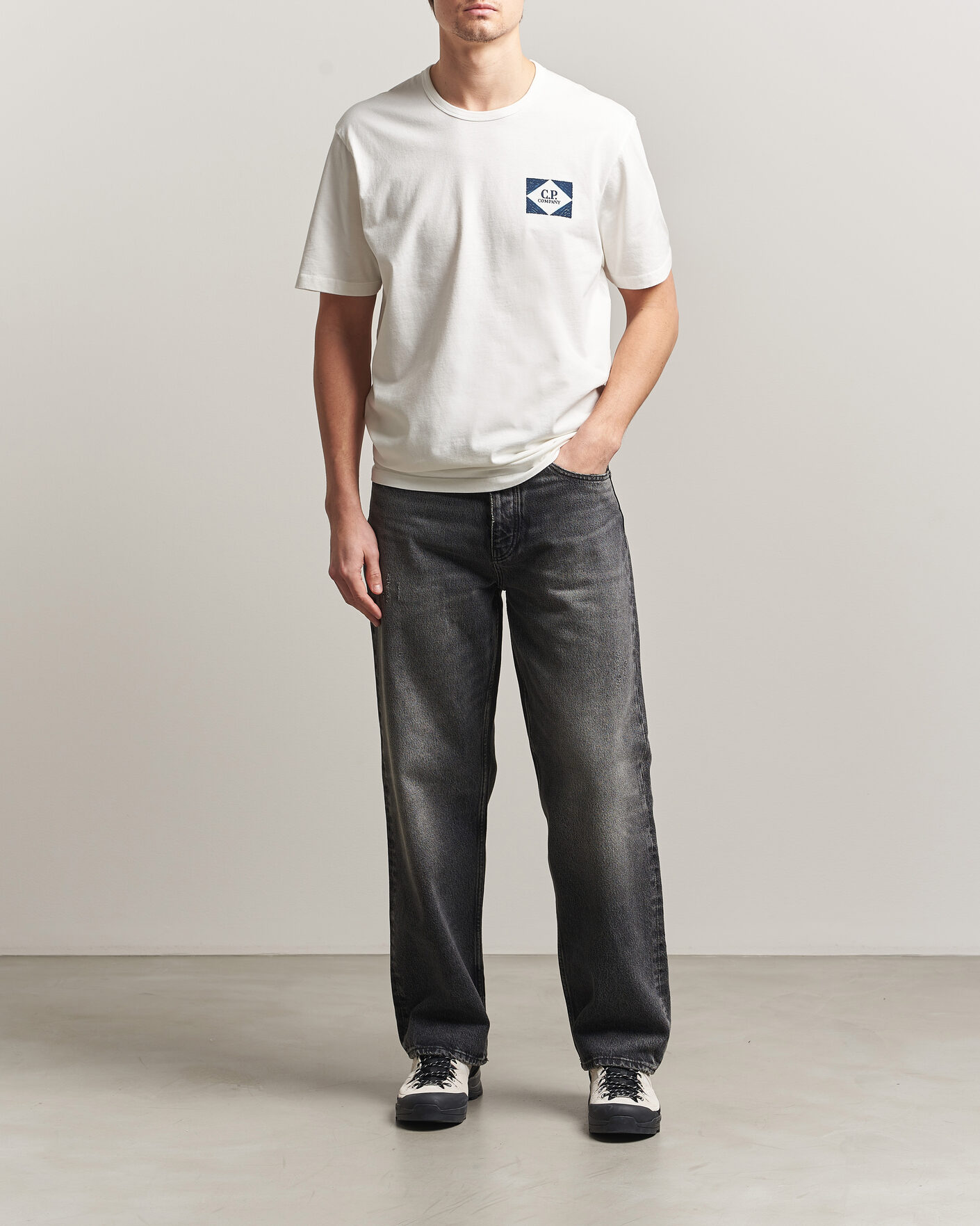 Mies | T-paidat | C.P. Company | Cotton Jersey Back Print T-Shirt White