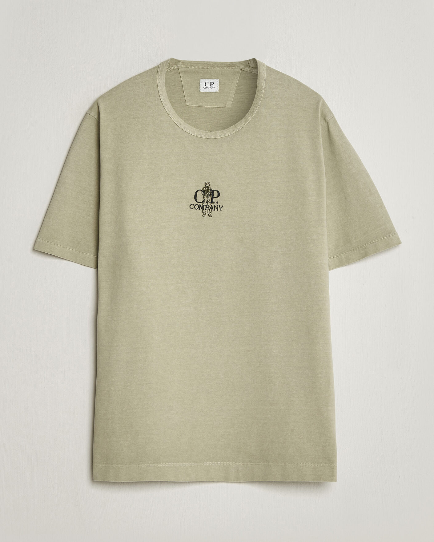 Mies | T-paidat | C.P. Company | Back Printed Cotton T-Shirt Washed Green