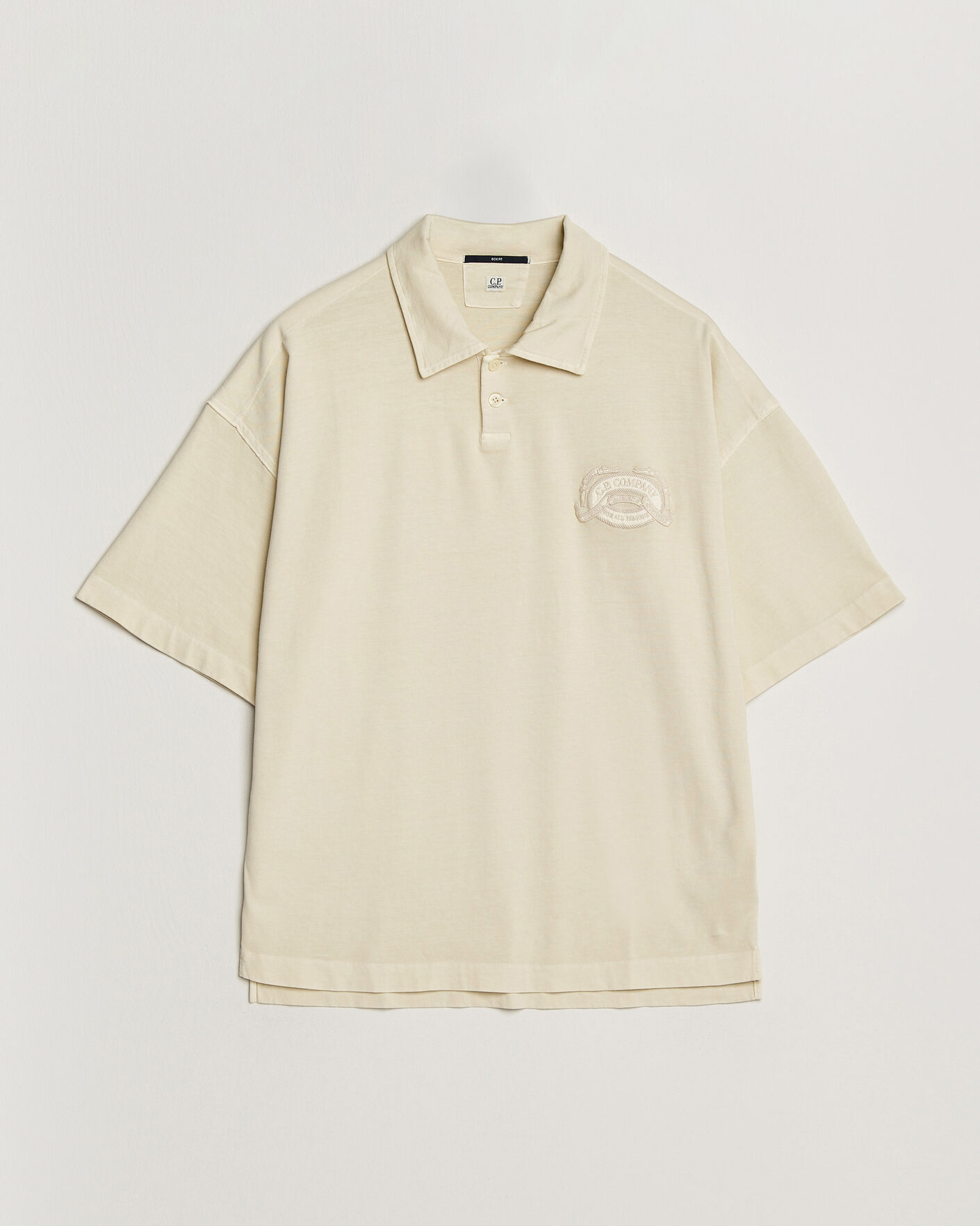Mies | Pikeet | C.P. Company | Boxy Fit Cotton Logo Polo Cream