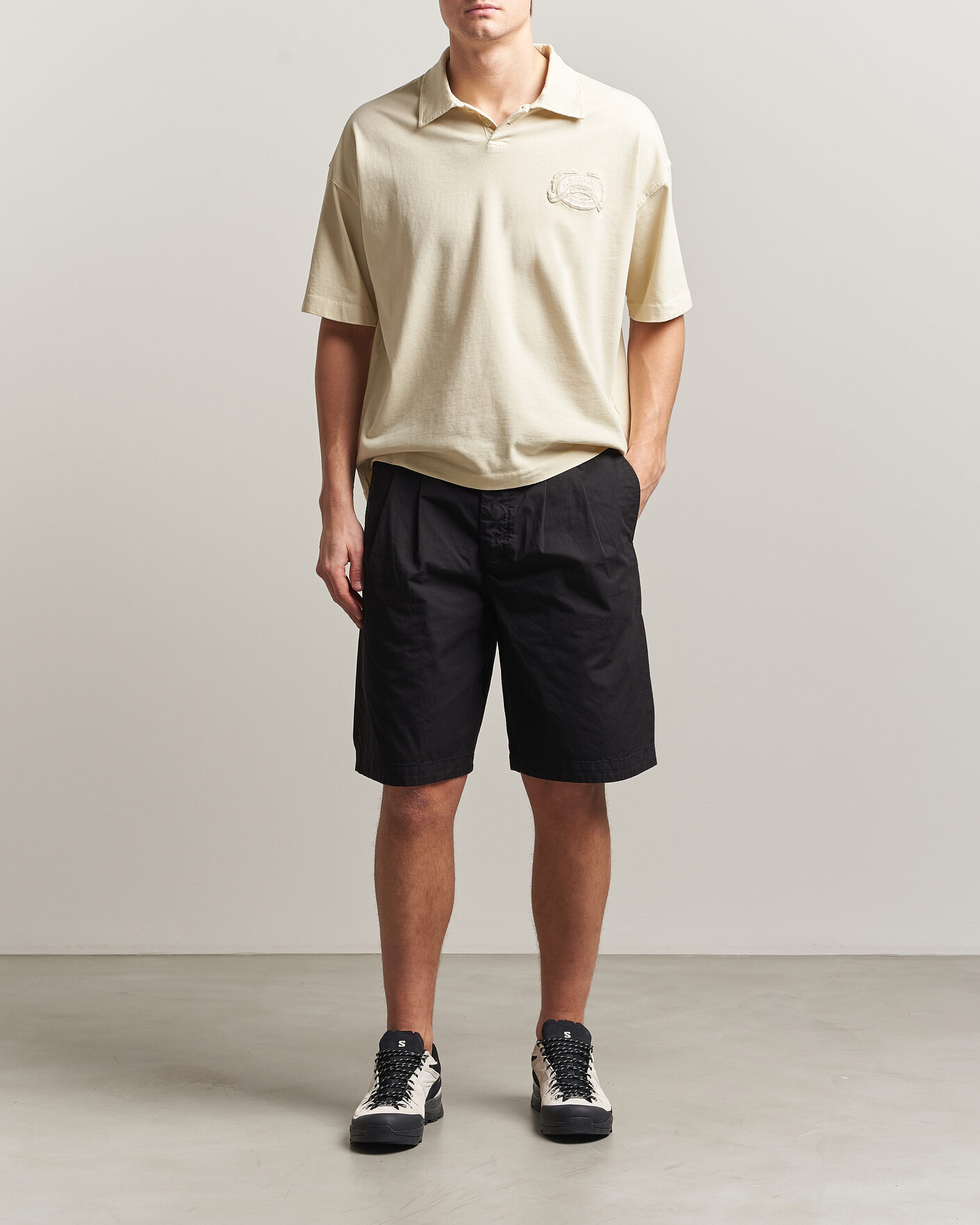 Mies | Pikeet | C.P. Company | Boxy Fit Cotton Logo Polo Cream
