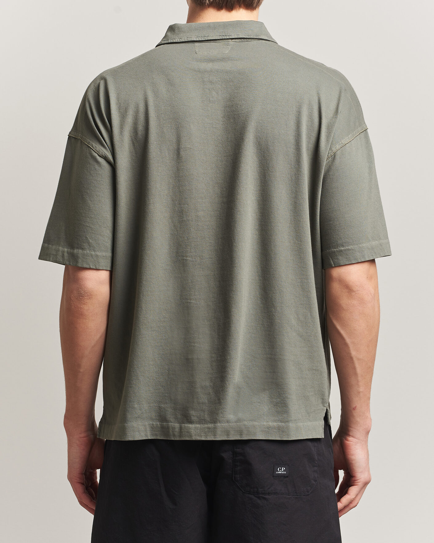 Mies | Pikeet | C.P. Company | Boxy Fit Cotton Logo Polo Dark Green