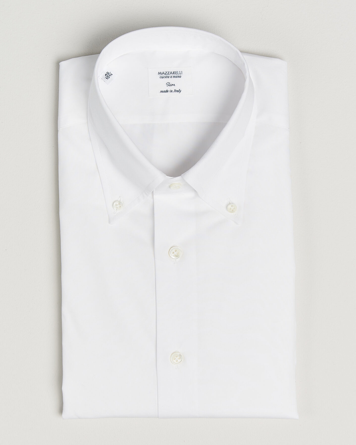 Mies | Kauluspaidat | Mazzarelli | Soft Cotton Button Down Shirt White