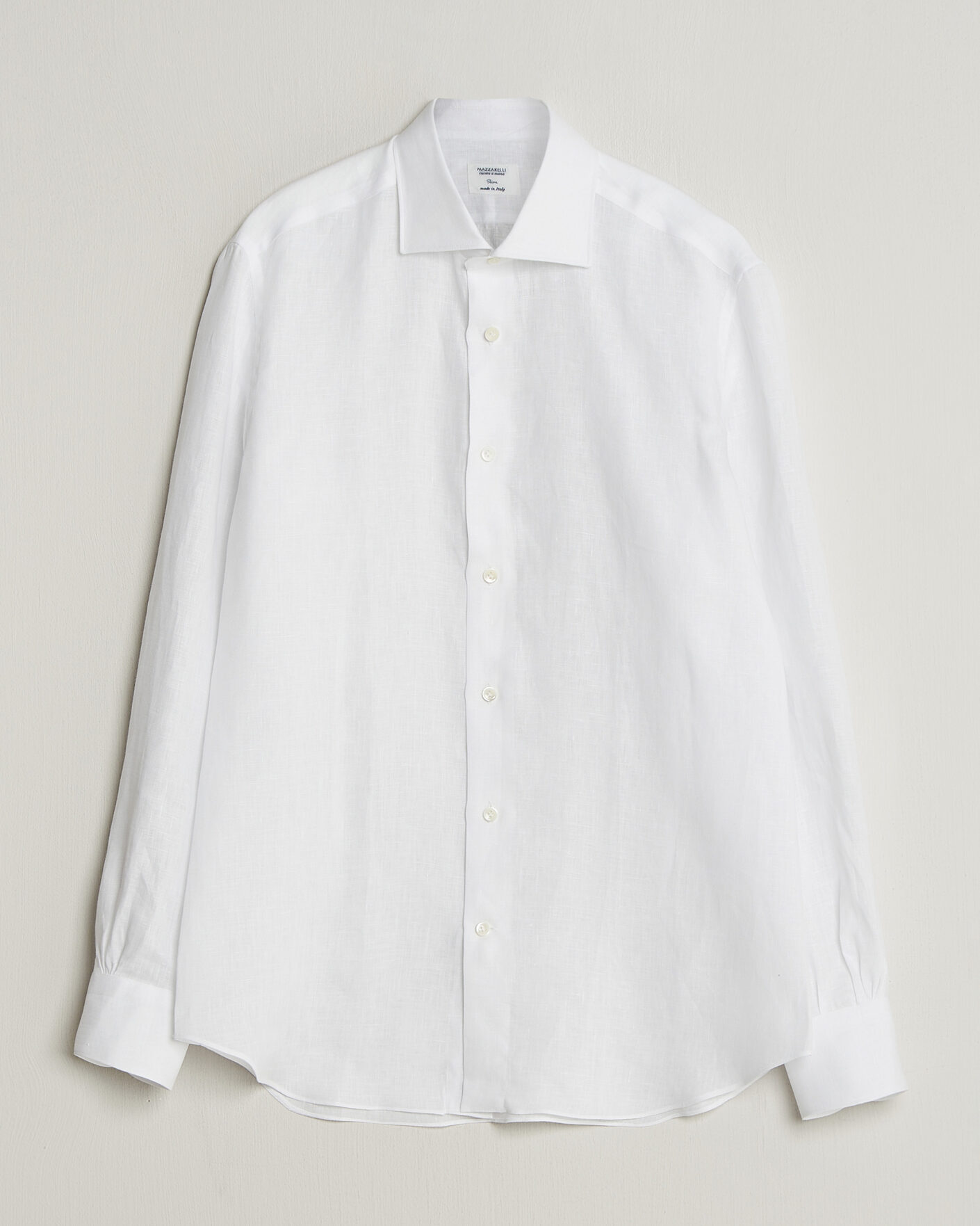 Mies | Kauluspaidat | Mazzarelli | Soft Linen Shirt White