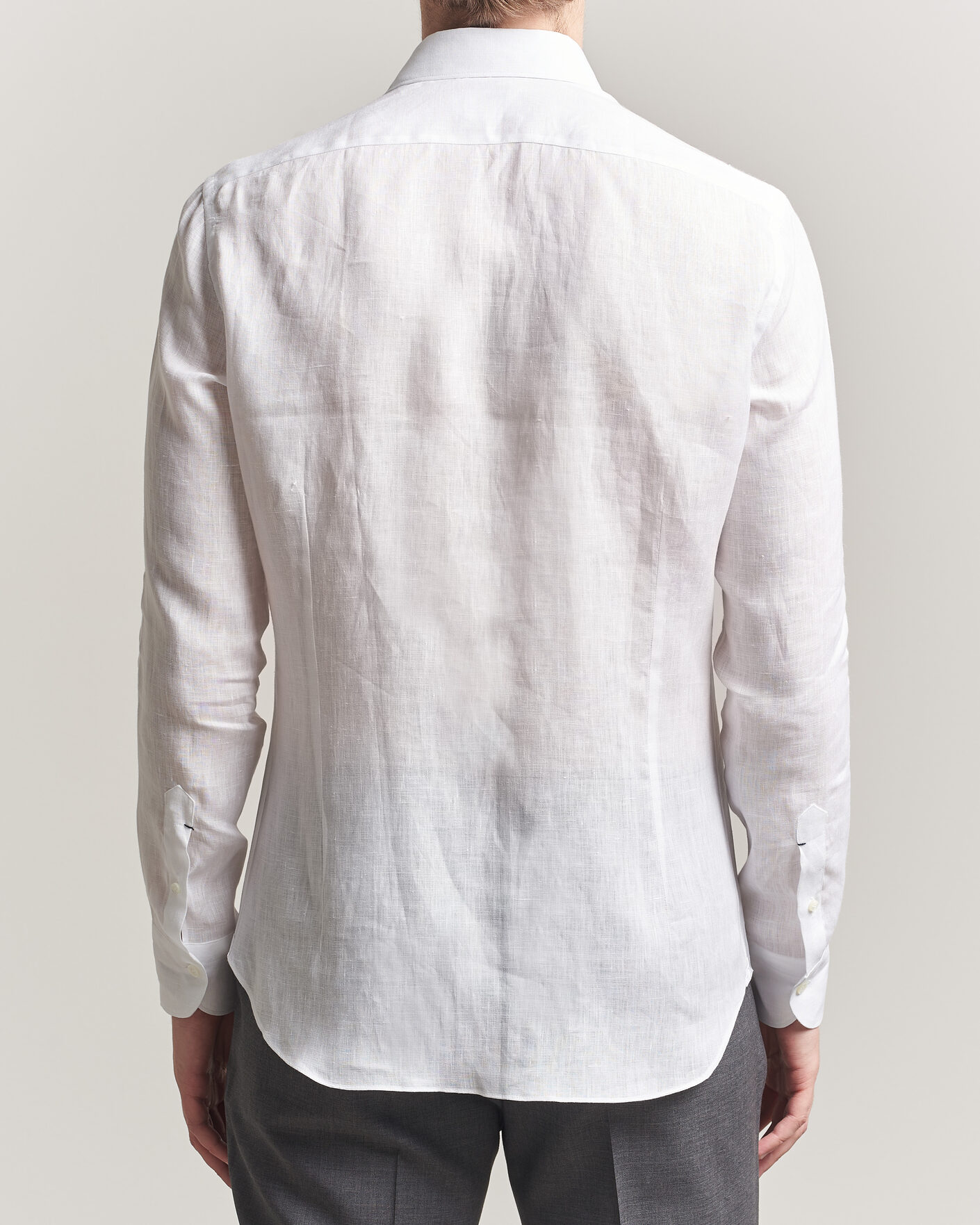 Mies | Kauluspaidat | Mazzarelli | Soft Linen Shirt White