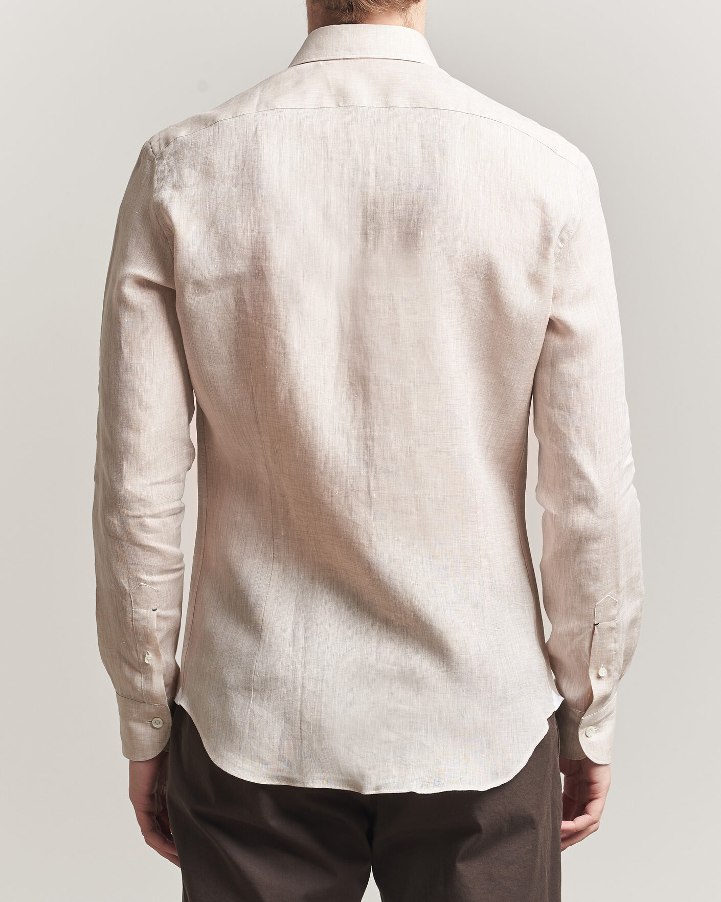Mies | Kauluspaidat | Mazzarelli | Soft Linen Shirt Beige