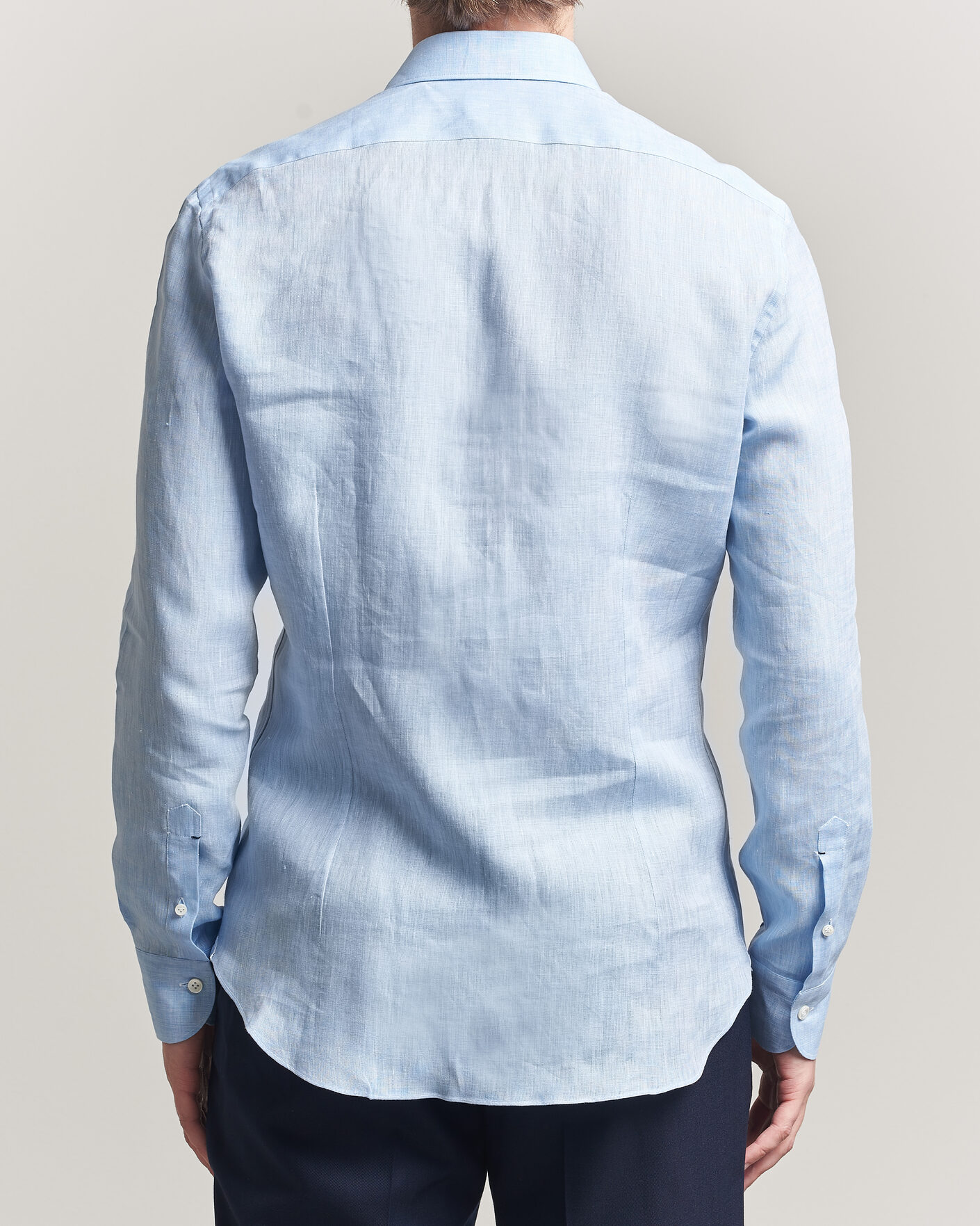 Mies | Kauluspaidat | Mazzarelli | Soft Linen Shirt Light Blue