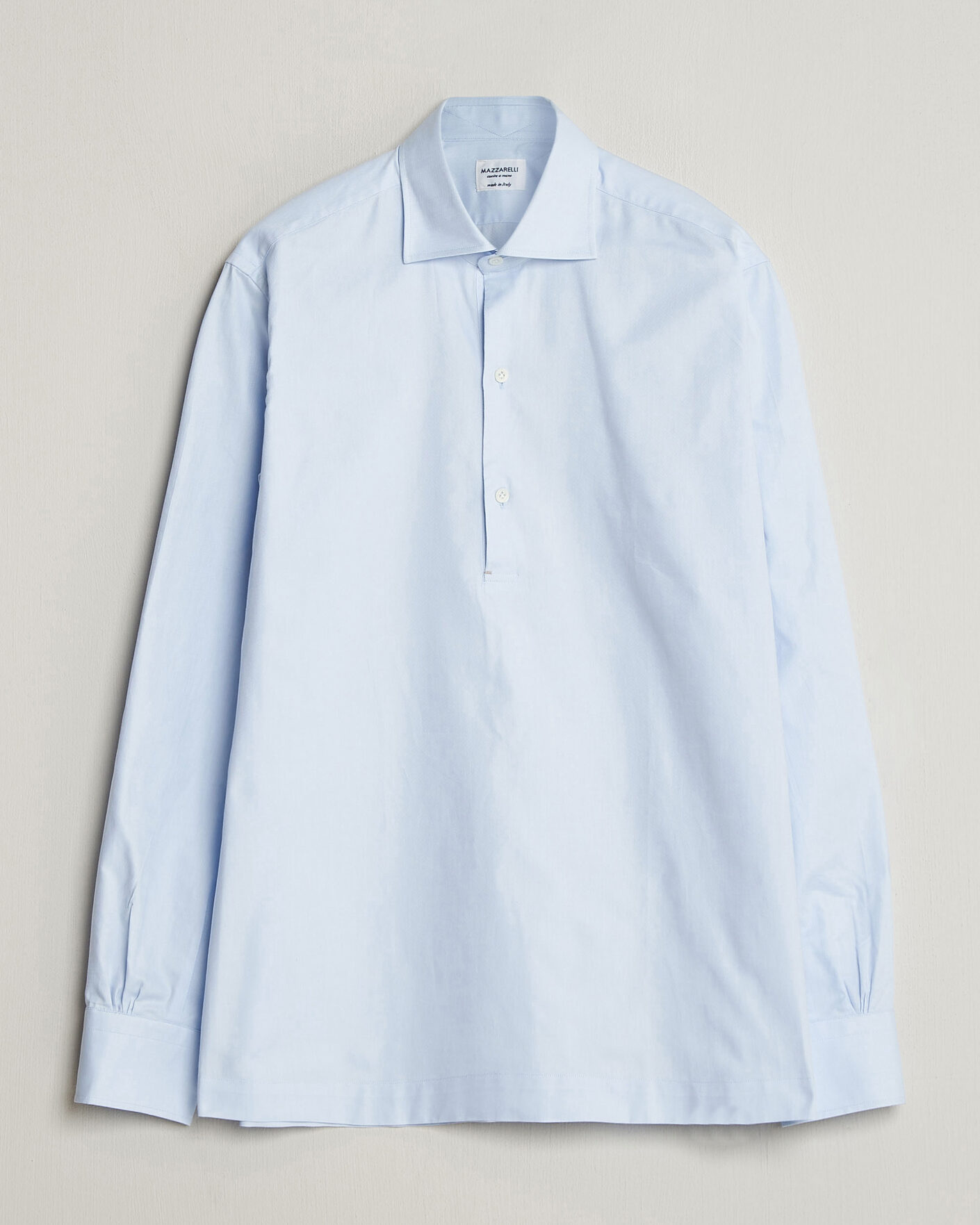 Mies | Kauluspaidat | Mazzarelli | Soft Oxford Popover Shirt Light Blue