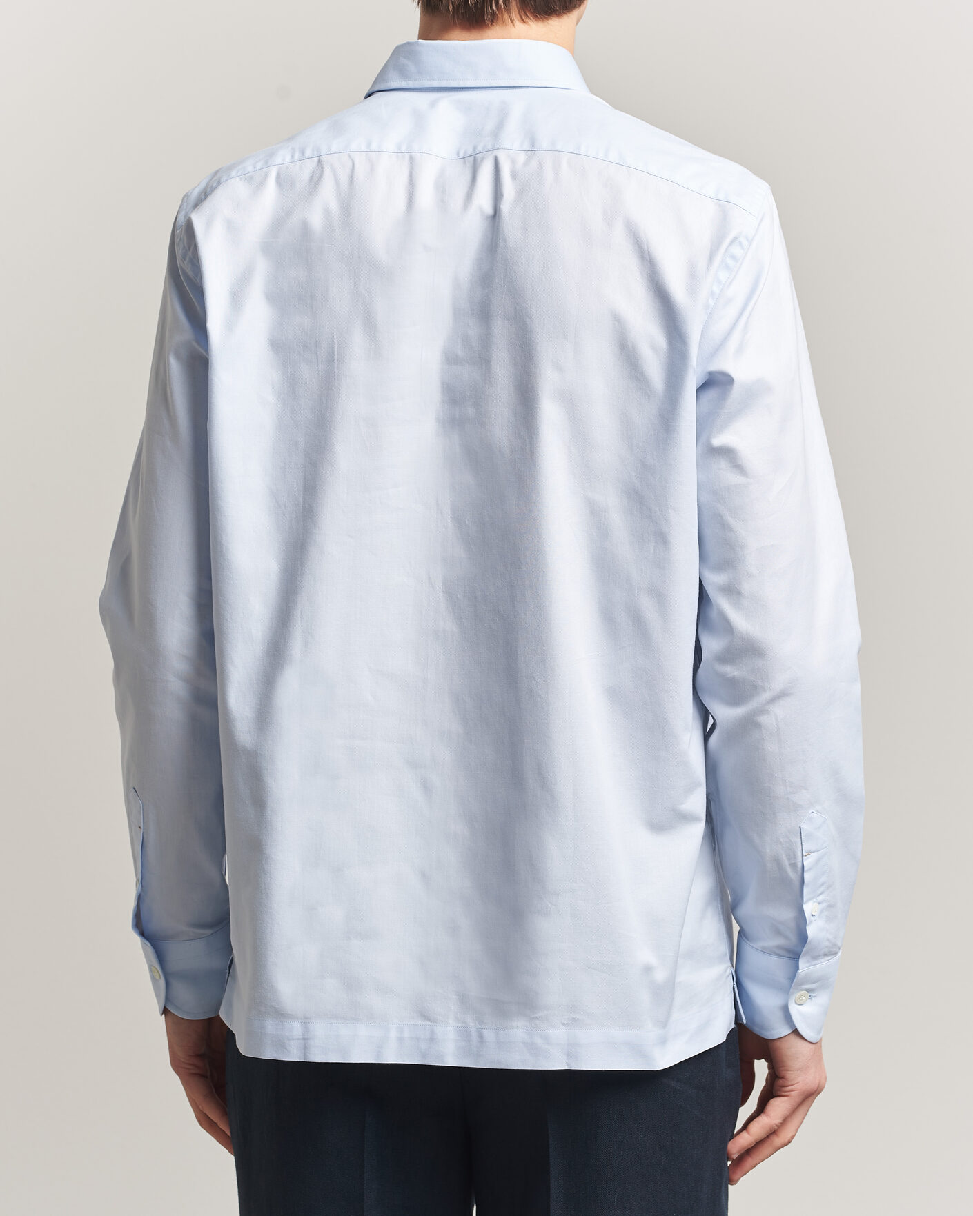 Mies | Kauluspaidat | Mazzarelli | Soft Oxford Popover Shirt Light Blue