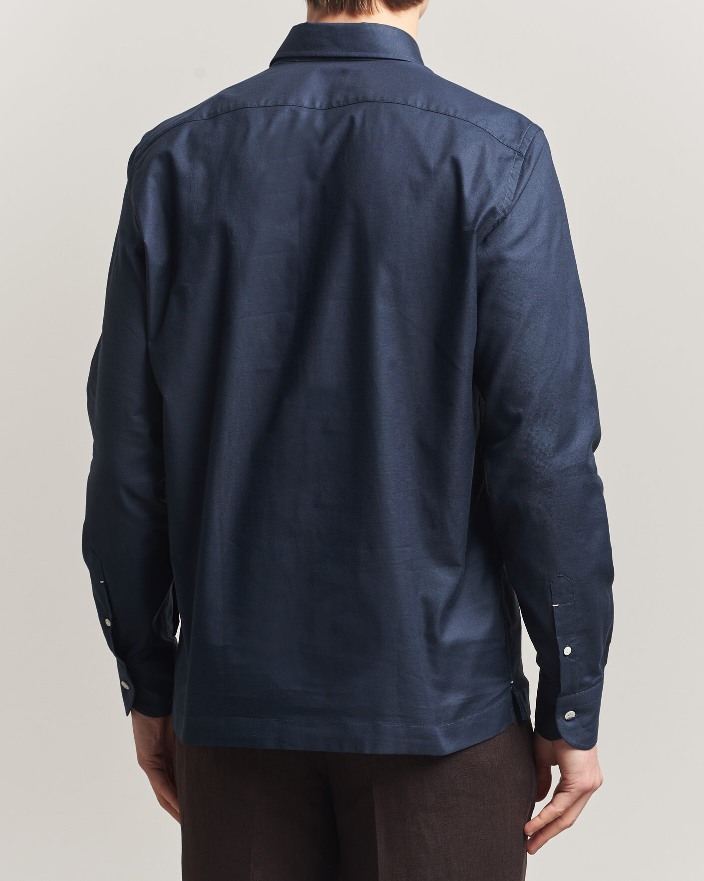 Mies | Kauluspaidat | Mazzarelli | Soft Oxford Popover Shirt Navy
