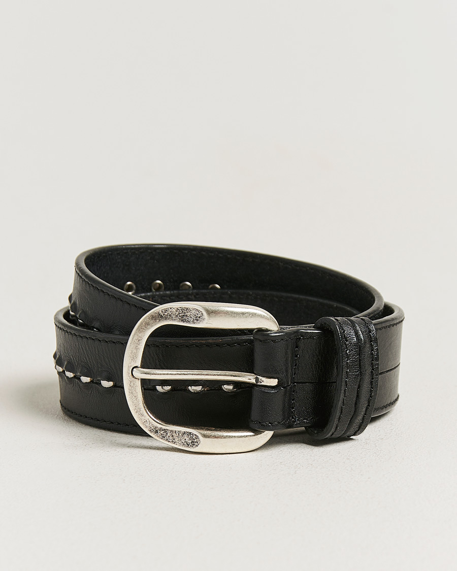 Mies | Vyöt | Golden Goose | Studded Leather Belt Black