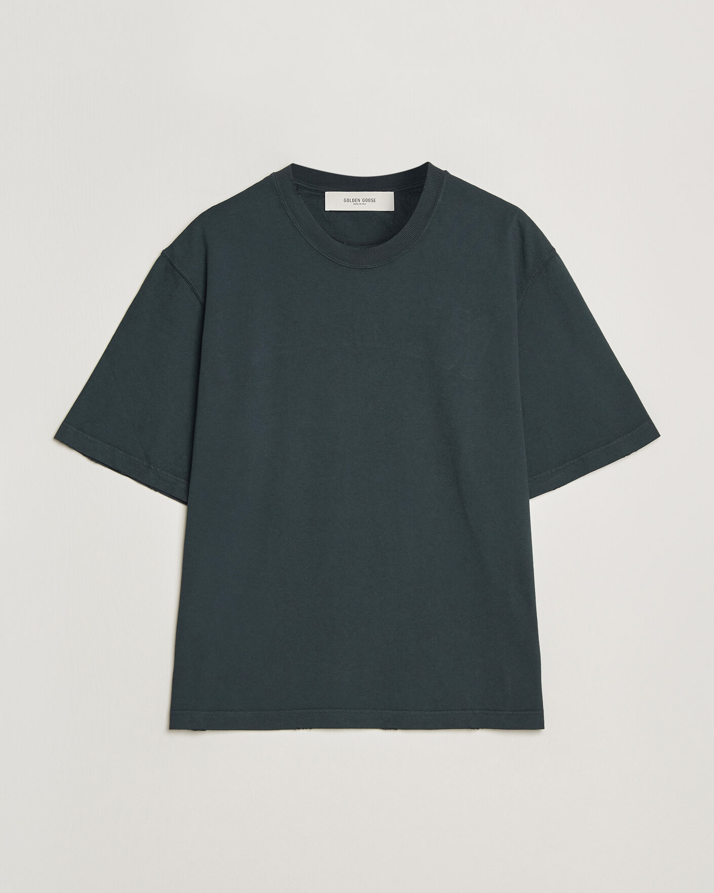 Mies | T-paidat | Golden Goose | Relaxed Fit Cotton T-Shirt Washed Black