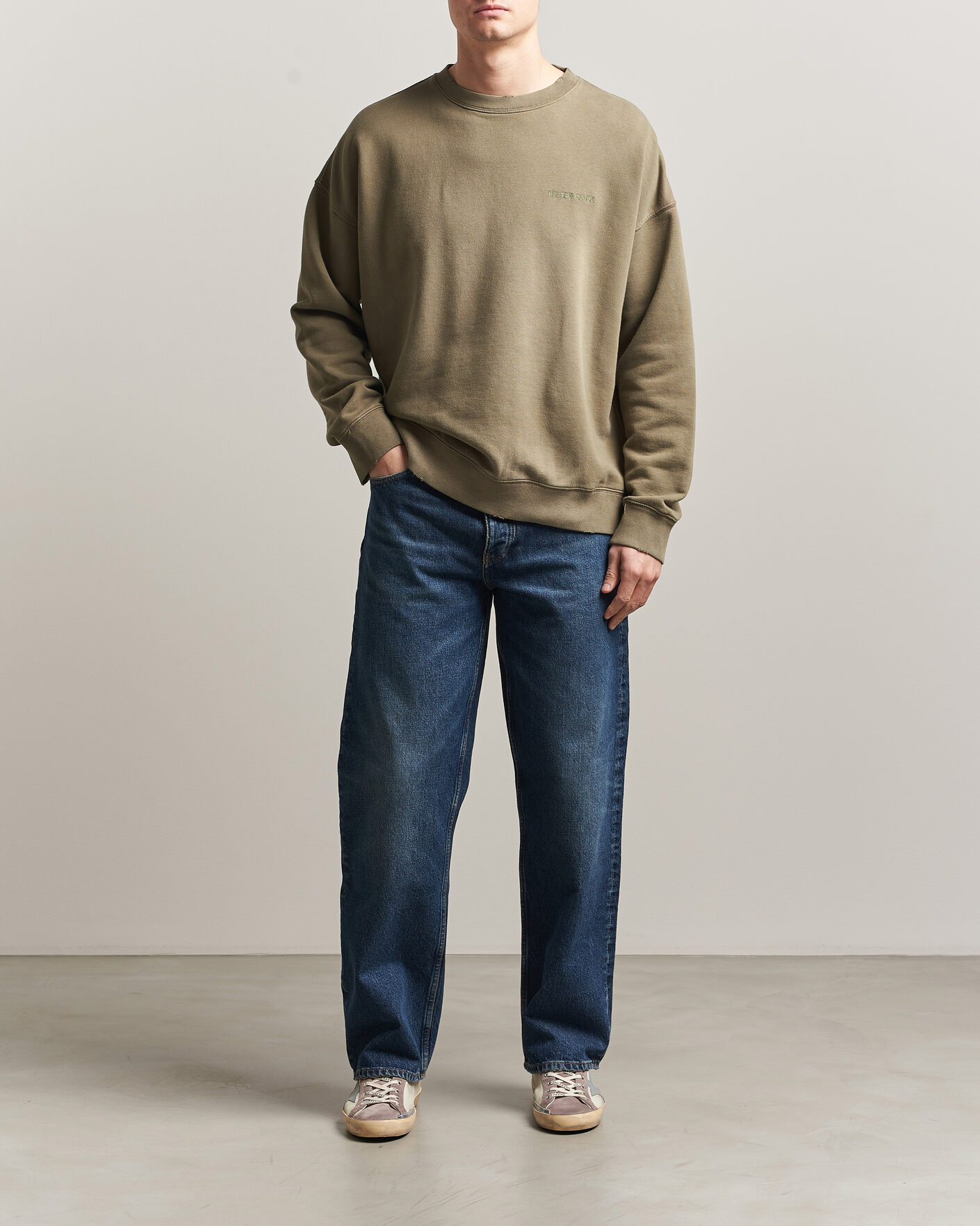 Mies | Puserot | Golden Goose | Journey Dyed Cotton Sweatshirt Washed Beige