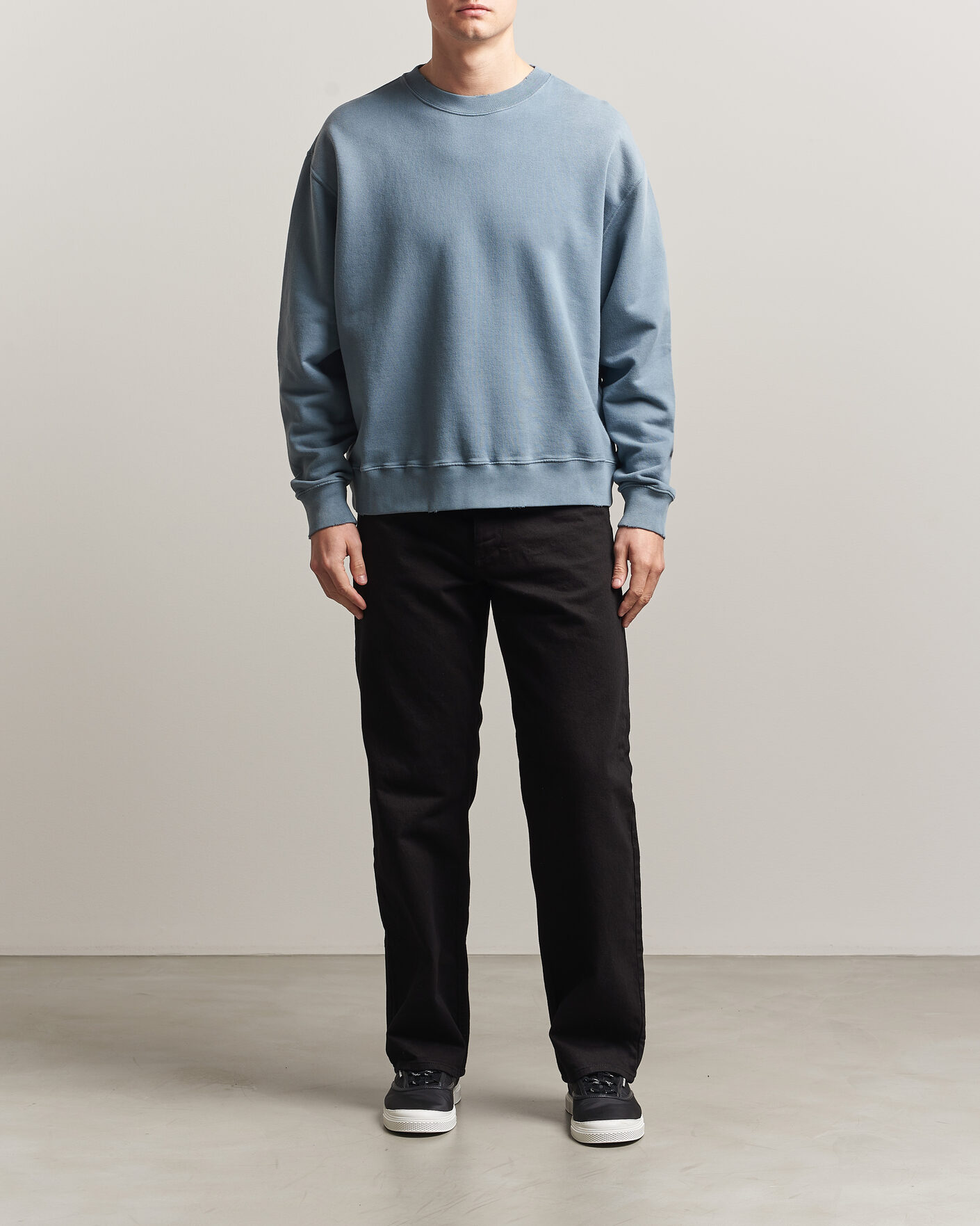 Mies | Puserot | Golden Goose | Boxi Faded Cotton Sweatshirt Windward Blue