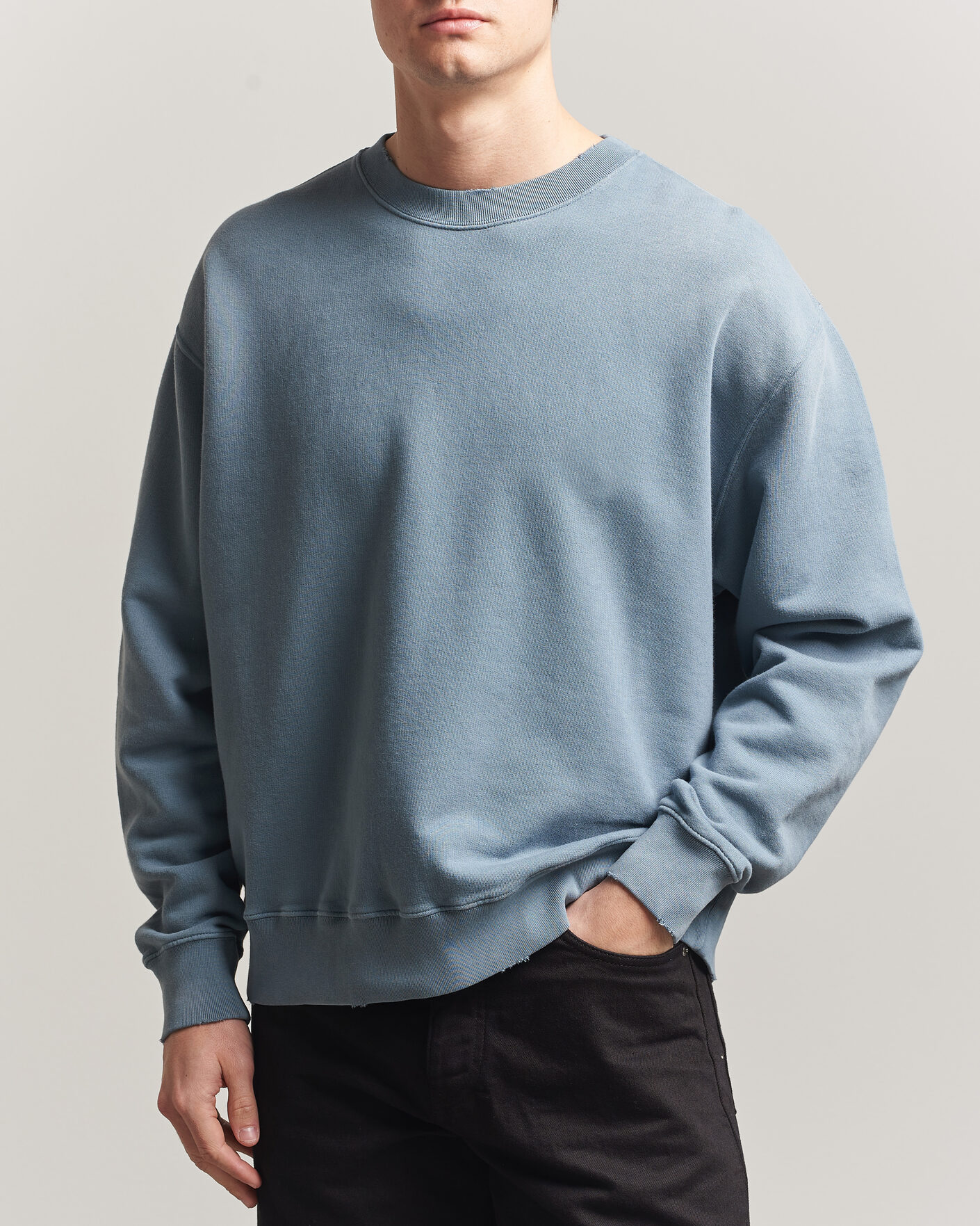 Mies | Puserot | Golden Goose | Boxi Faded Cotton Sweatshirt Windward Blue