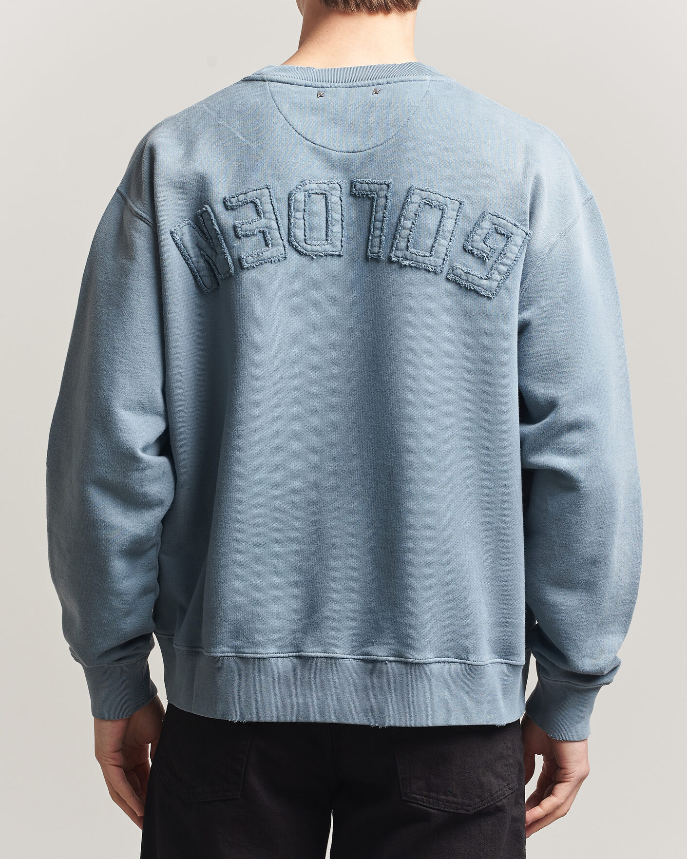 Mies | Puserot | Golden Goose | Boxi Faded Cotton Sweatshirt Windward Blue