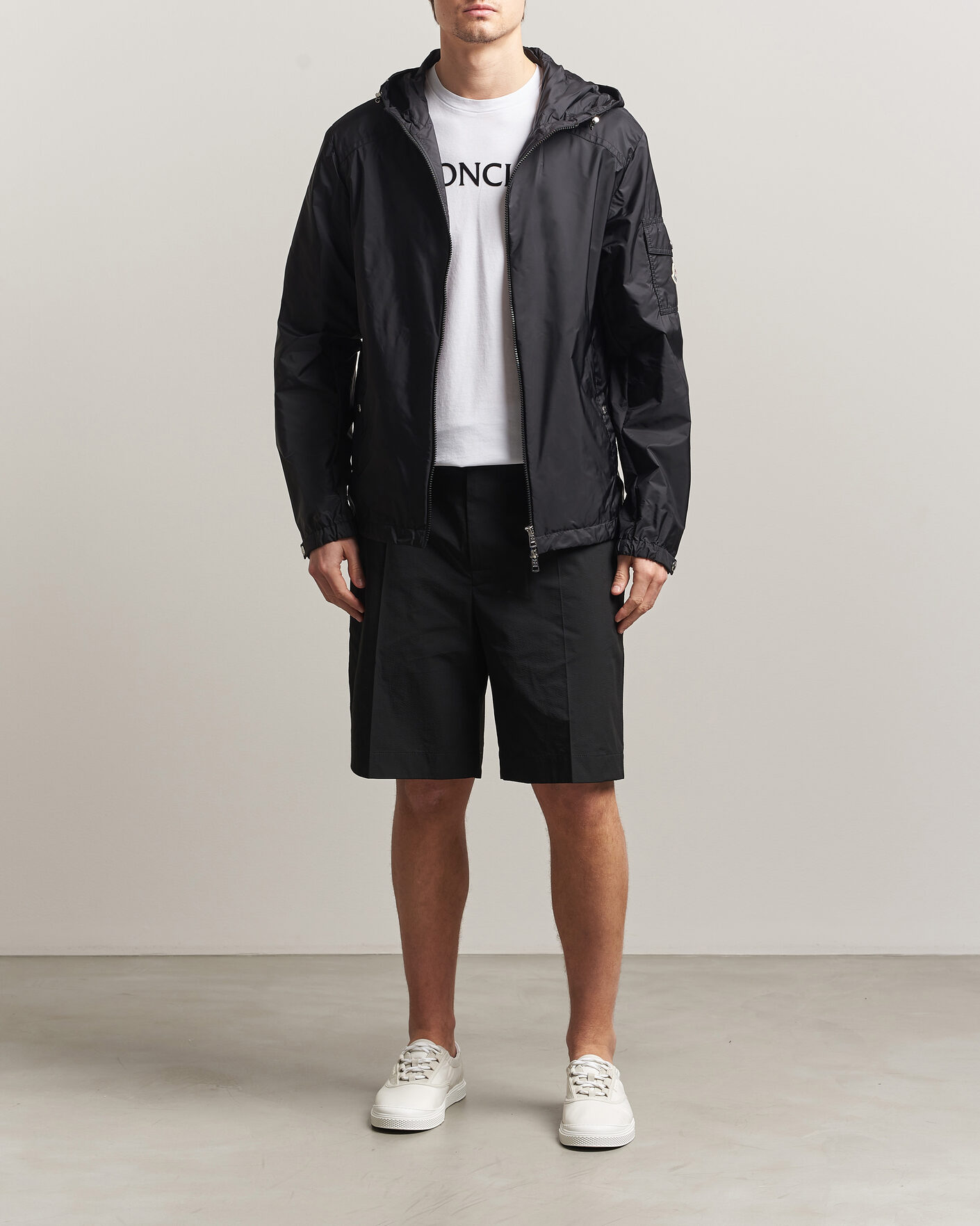 Mies | Shortsit | Moncler | Lightweight Seersucker Shorts Black