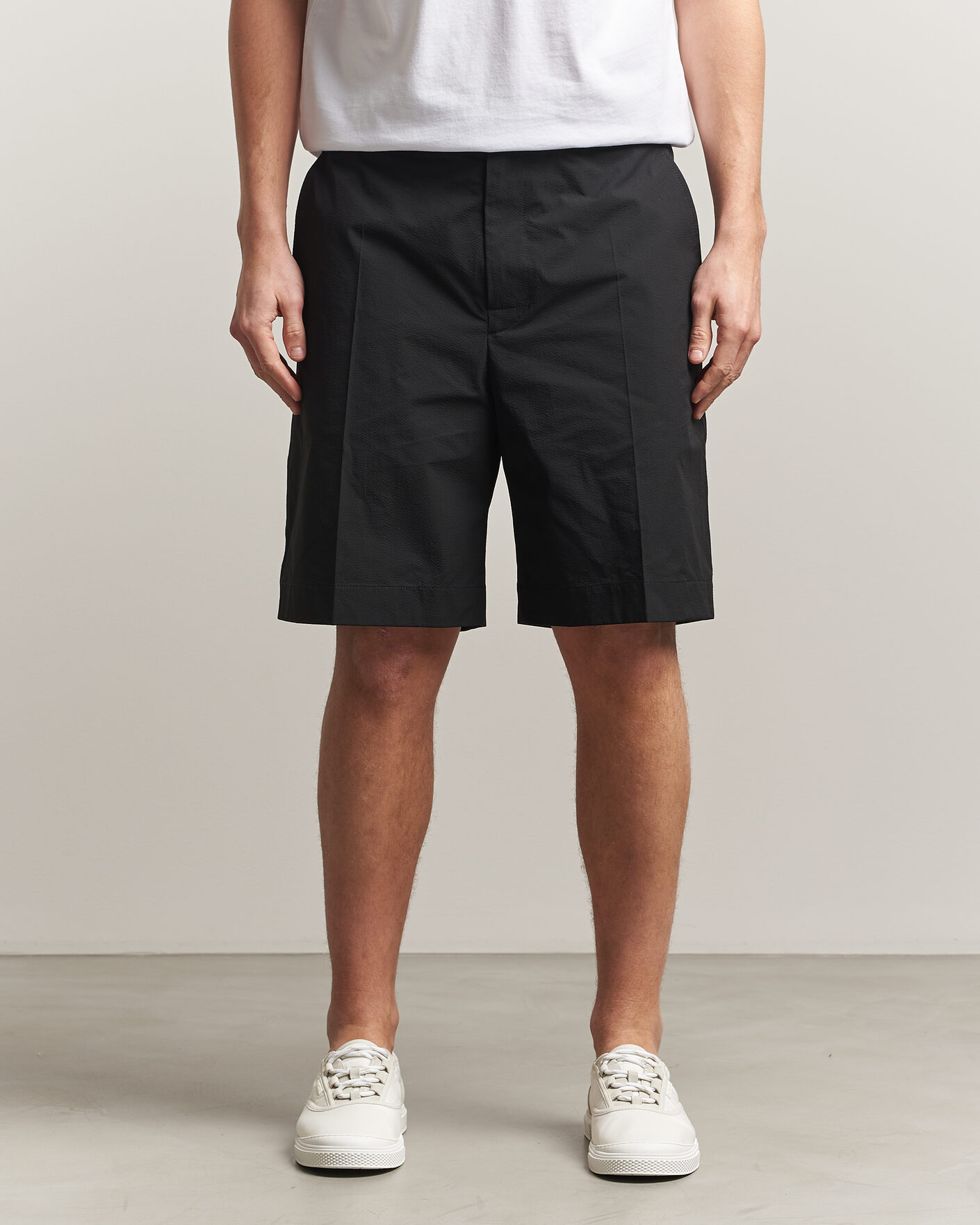 Mies | Shortsit | Moncler | Lightweight Seersucker Shorts Black