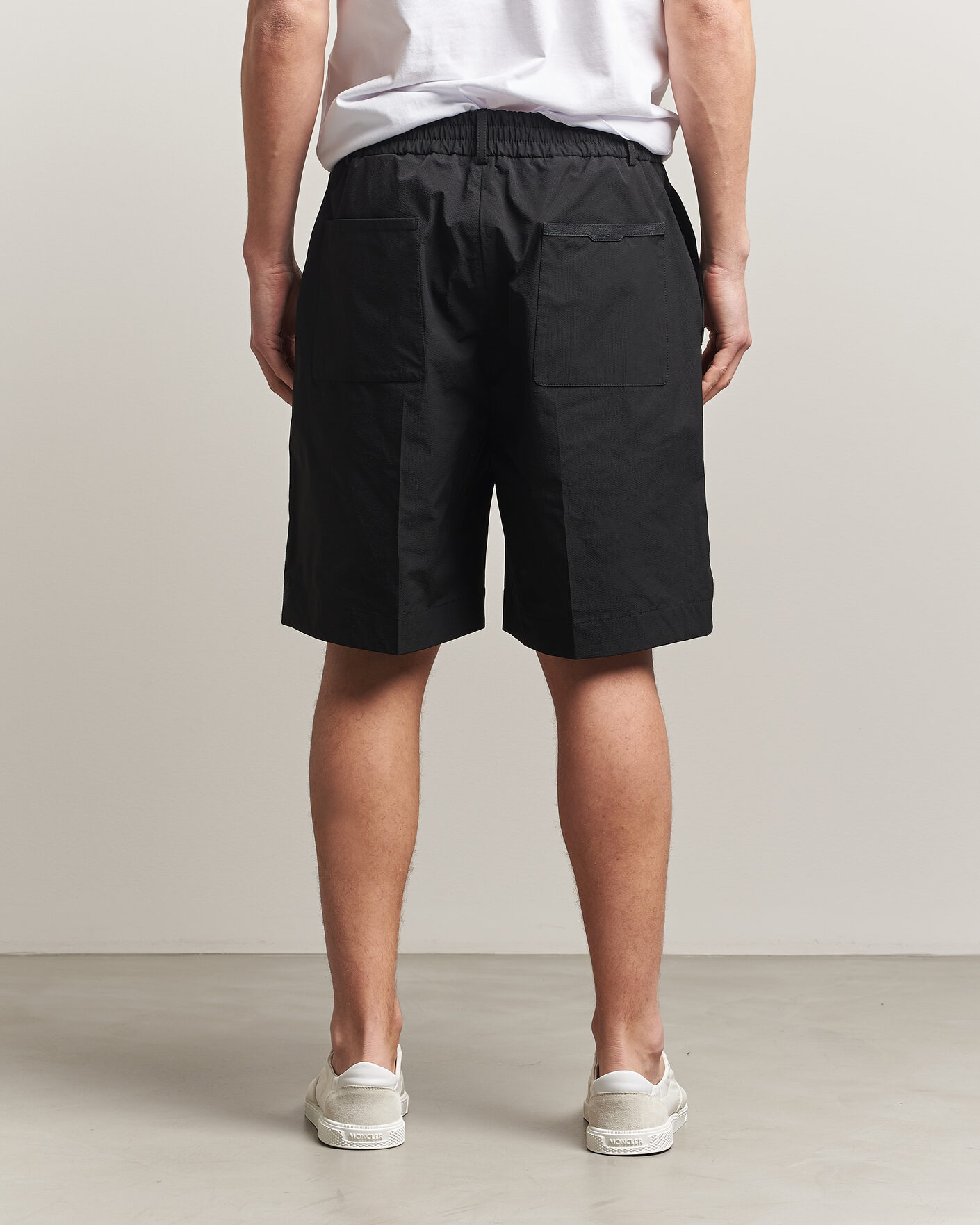 Mies | Shortsit | Moncler | Lightweight Seersucker Shorts Black