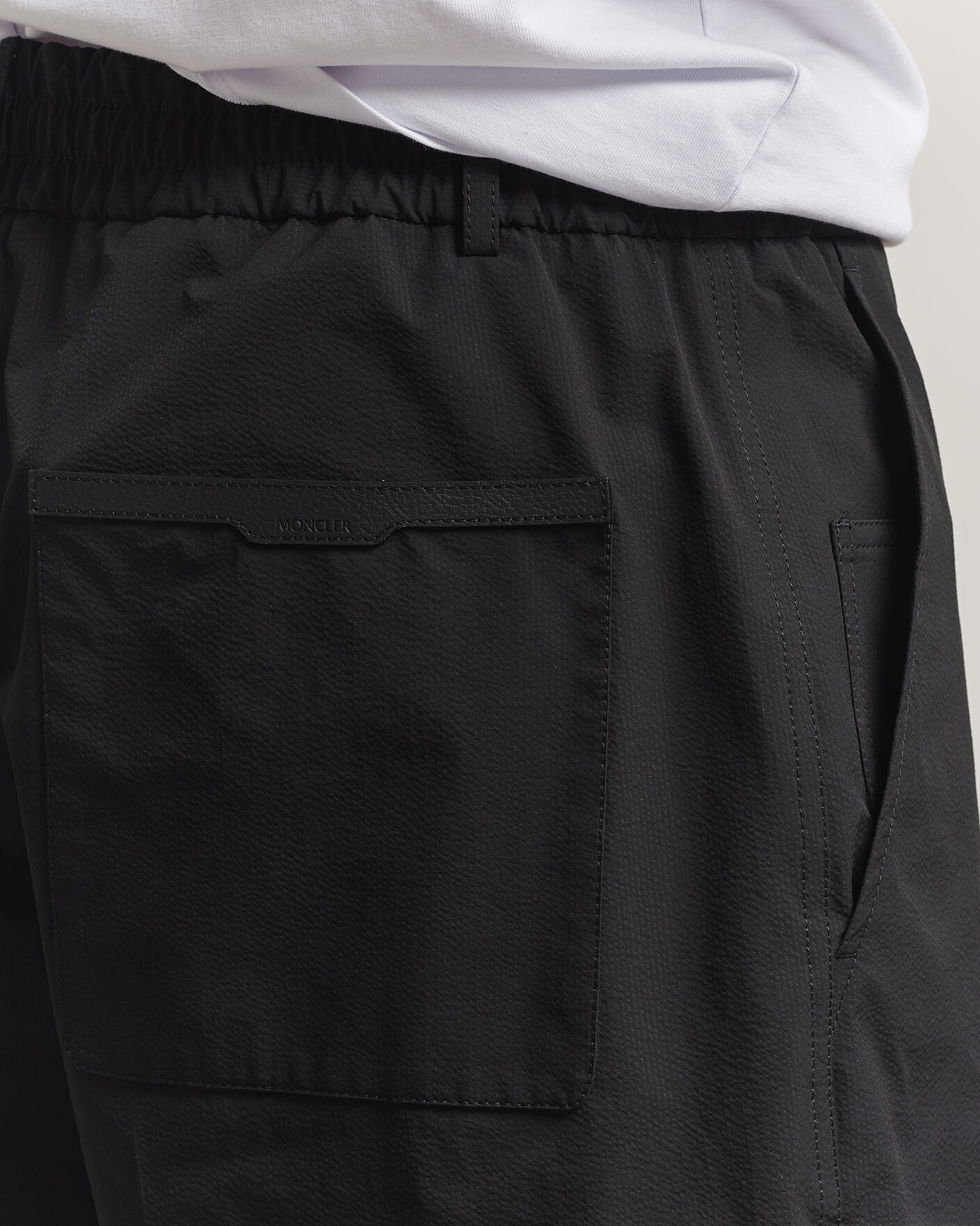 Mies | Shortsit | Moncler | Lightweight Seersucker Shorts Black