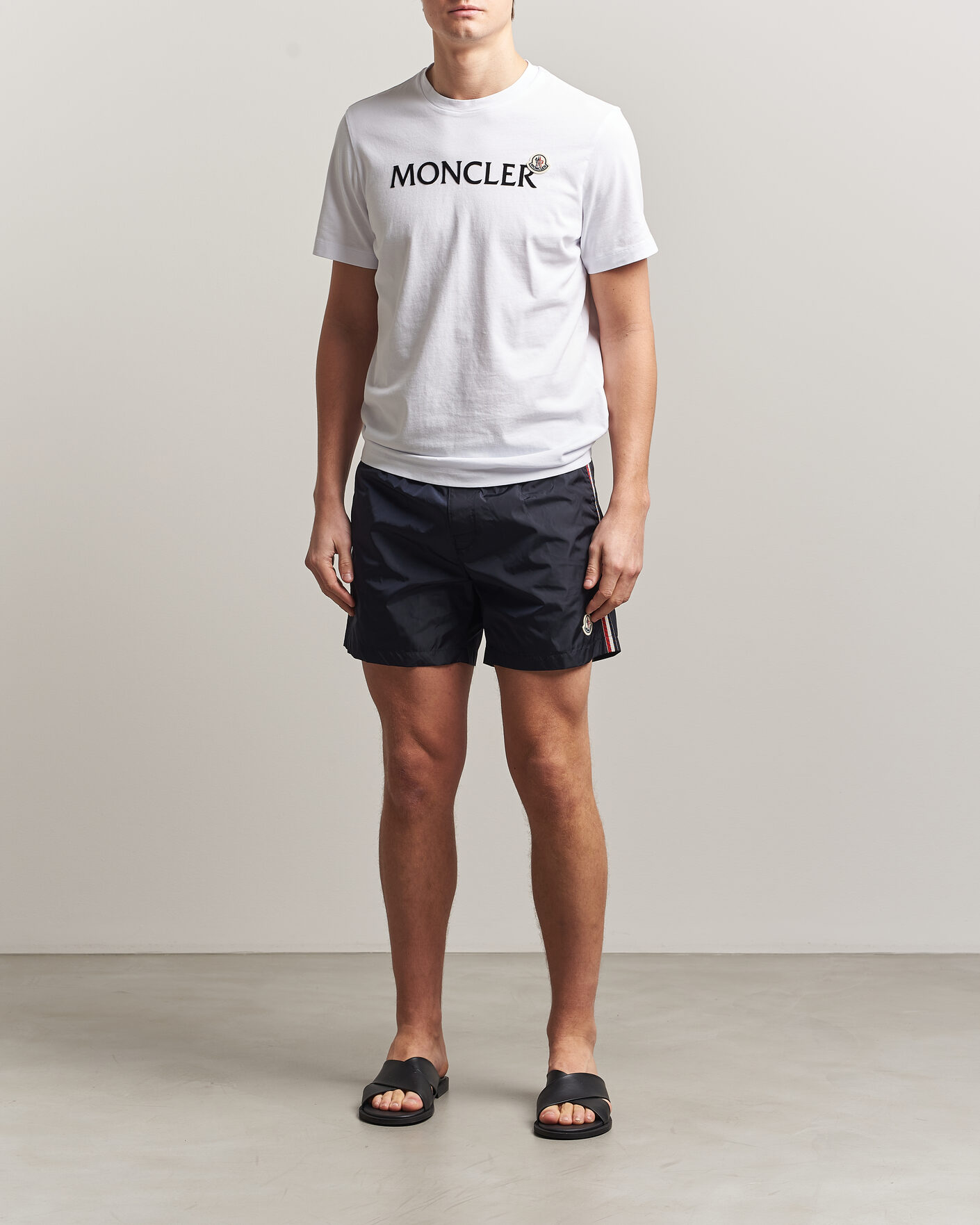 Mies | Uimahousut | Moncler | Contrast Band Swim Shorts Navy