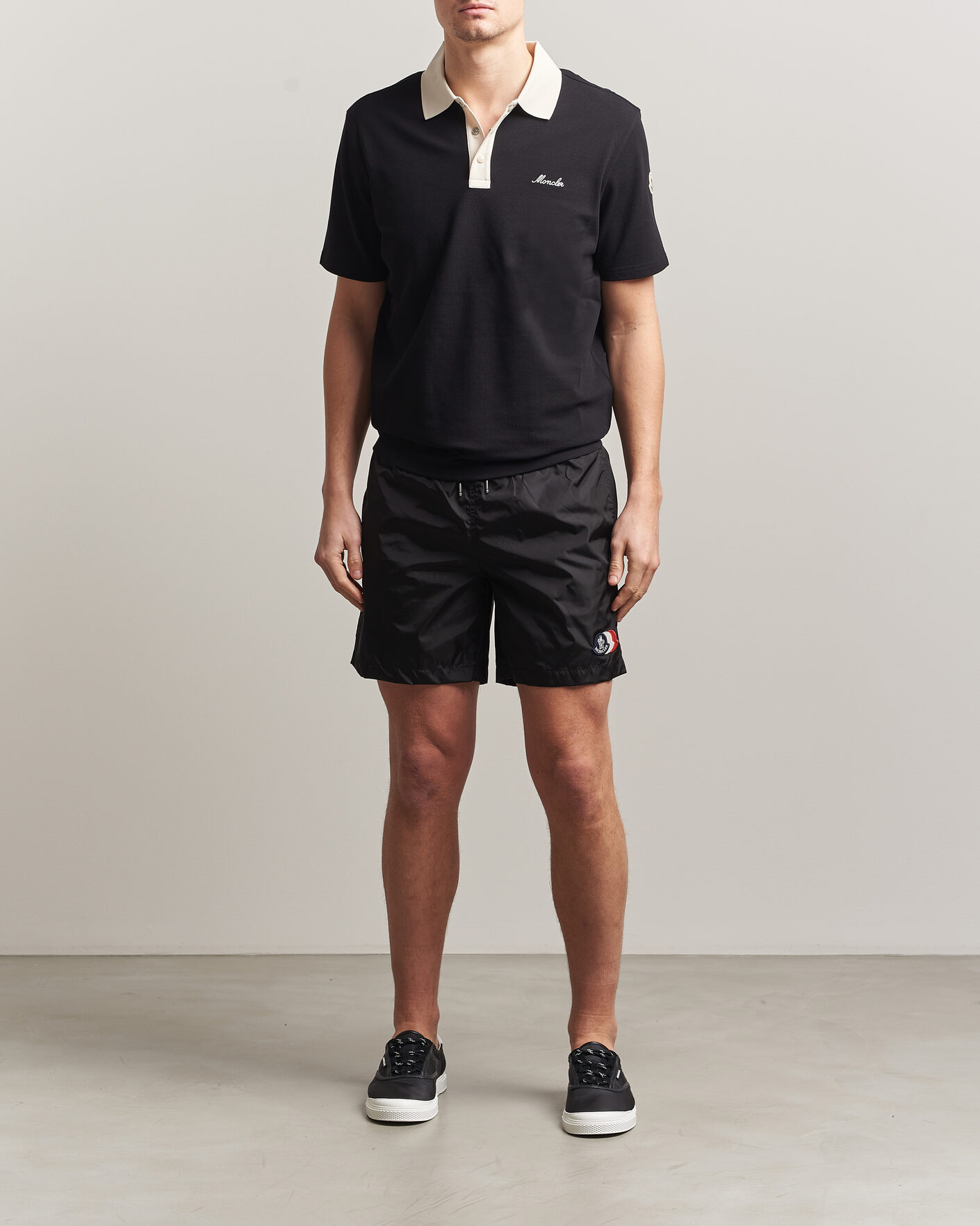 Mies | Uimahousut | Moncler | Tricolore Logo Swim Shorts Black