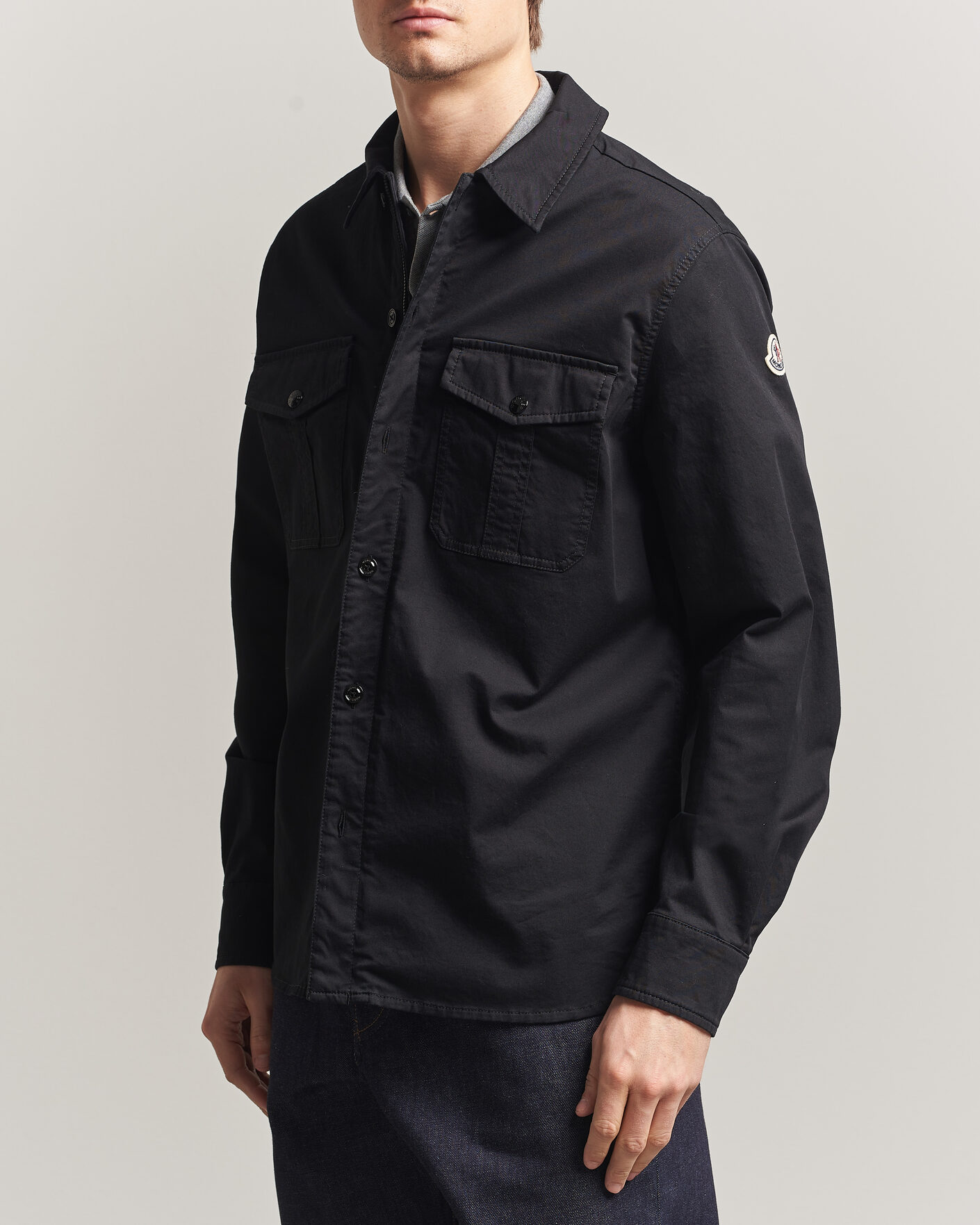 Mies | Kauluspaidat | Moncler | Double Pocket Overshirt Black