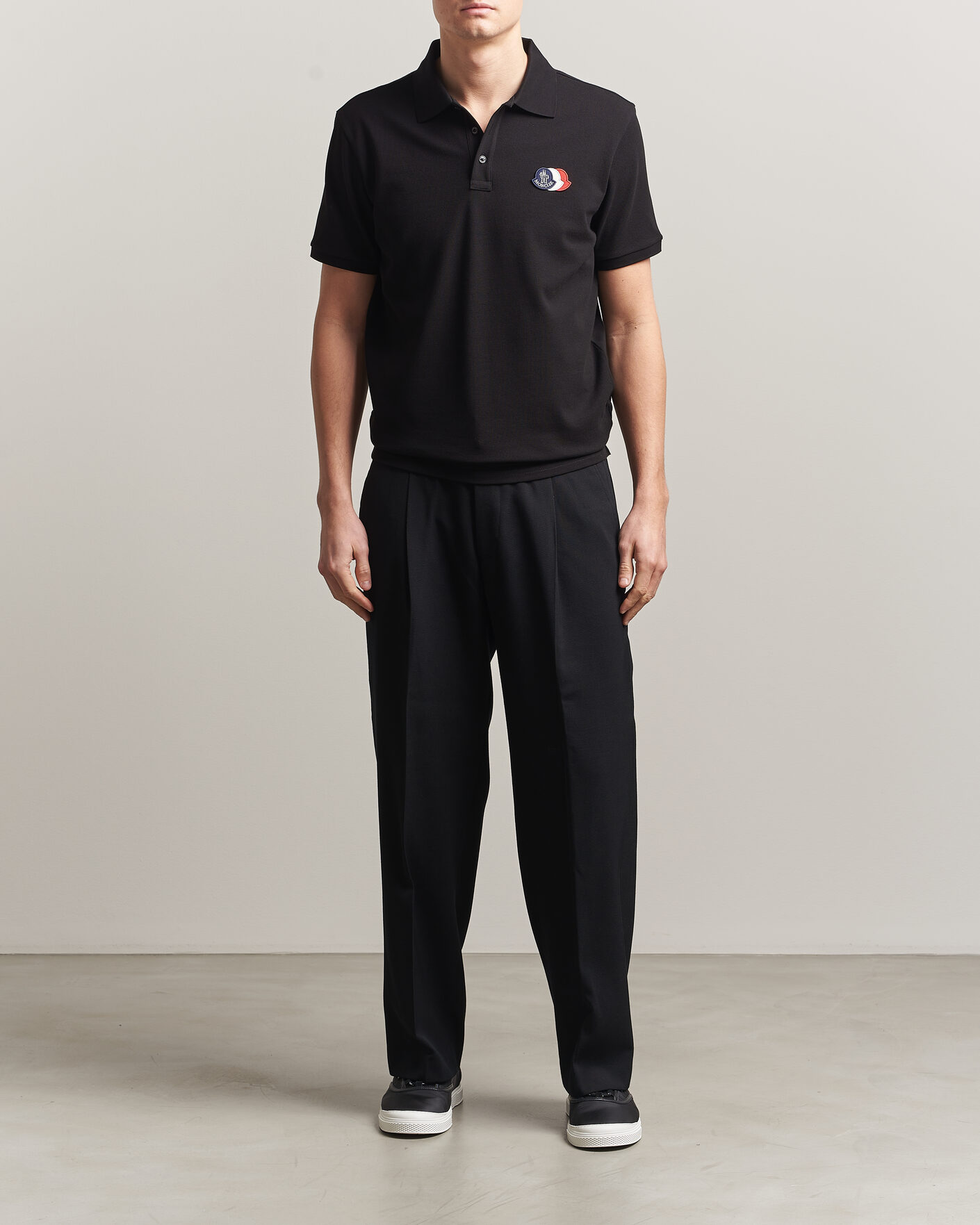 Mies | Pikeet | Moncler | Tricolore Logo Polo Black