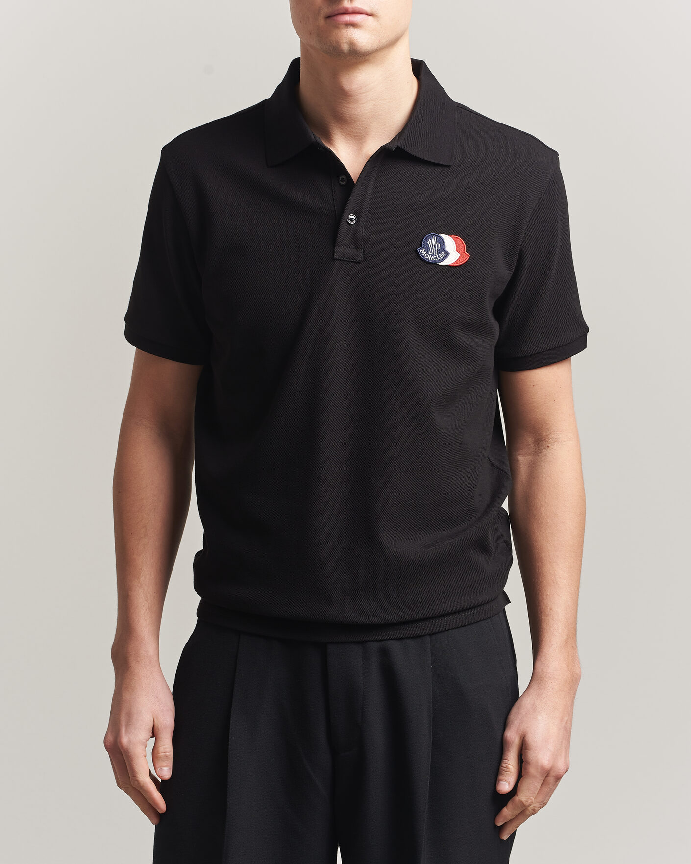 Mies | Pikeet | Moncler | Tricolore Logo Polo Black