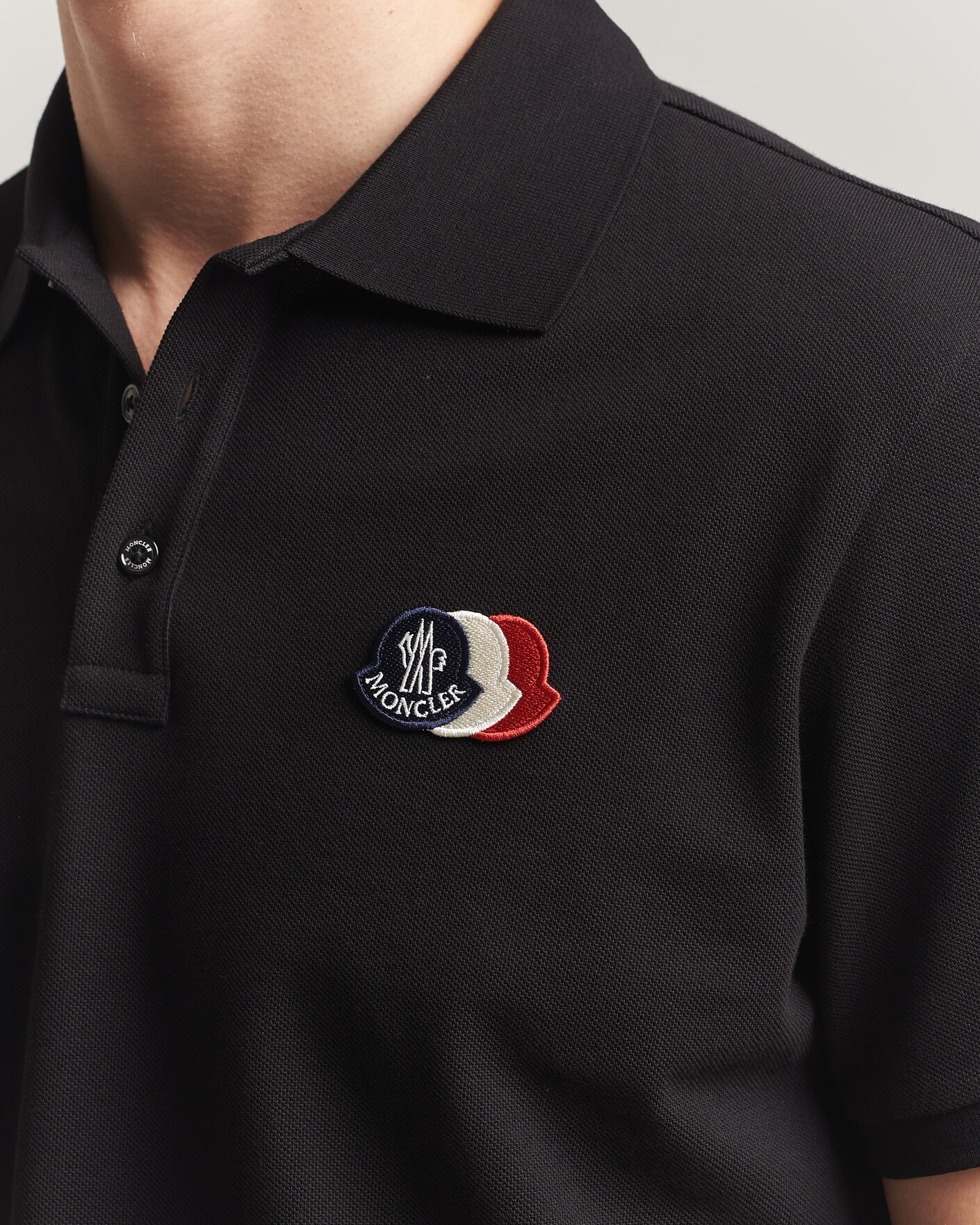 Mies | Pikeet | Moncler | Tricolore Logo Polo Black