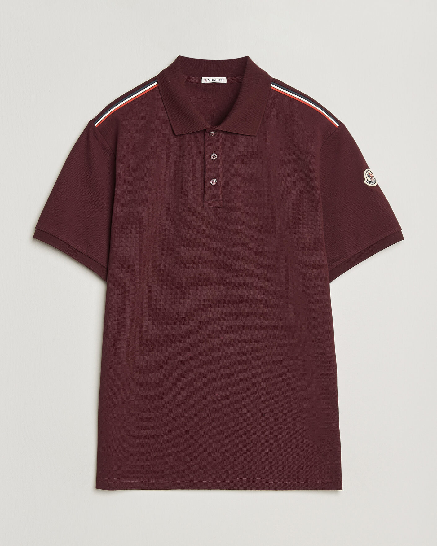 Mies | Pikeet | Moncler | Tricolore Shoulder Polo Burgundy
