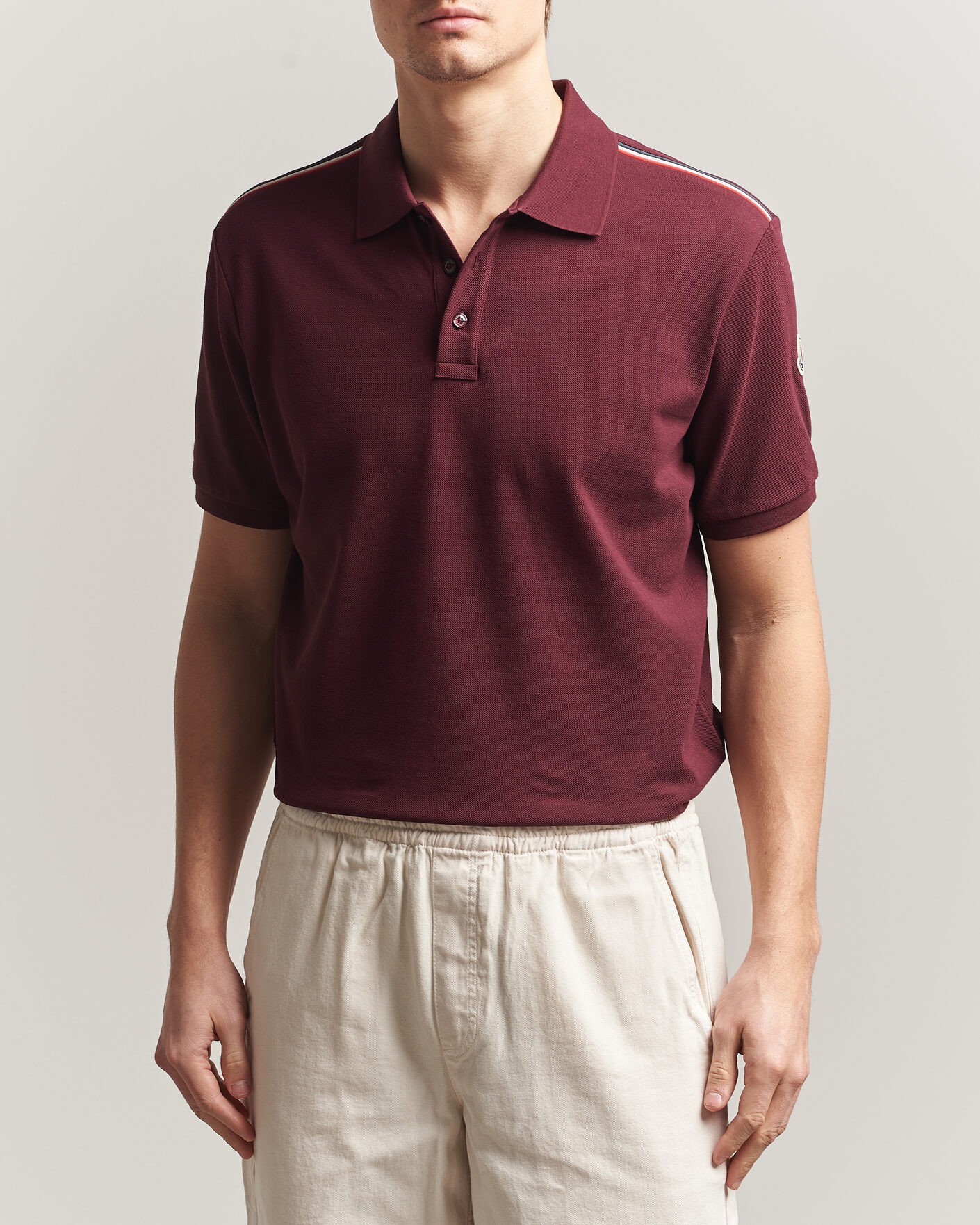 Mies | Pikeet | Moncler | Tricolore Shoulder Polo Burgundy