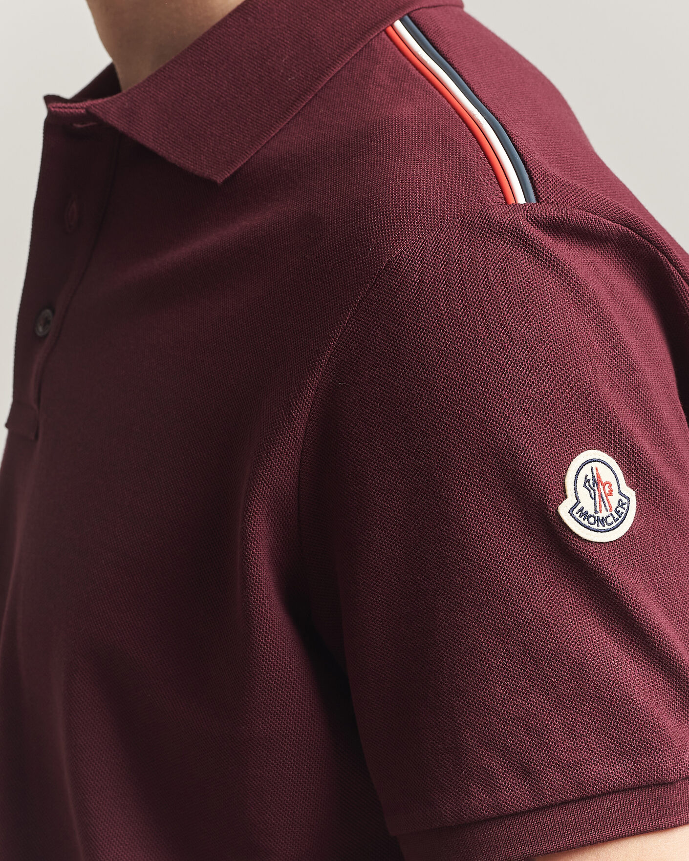 Mies | Pikeet | Moncler | Tricolore Shoulder Polo Burgundy