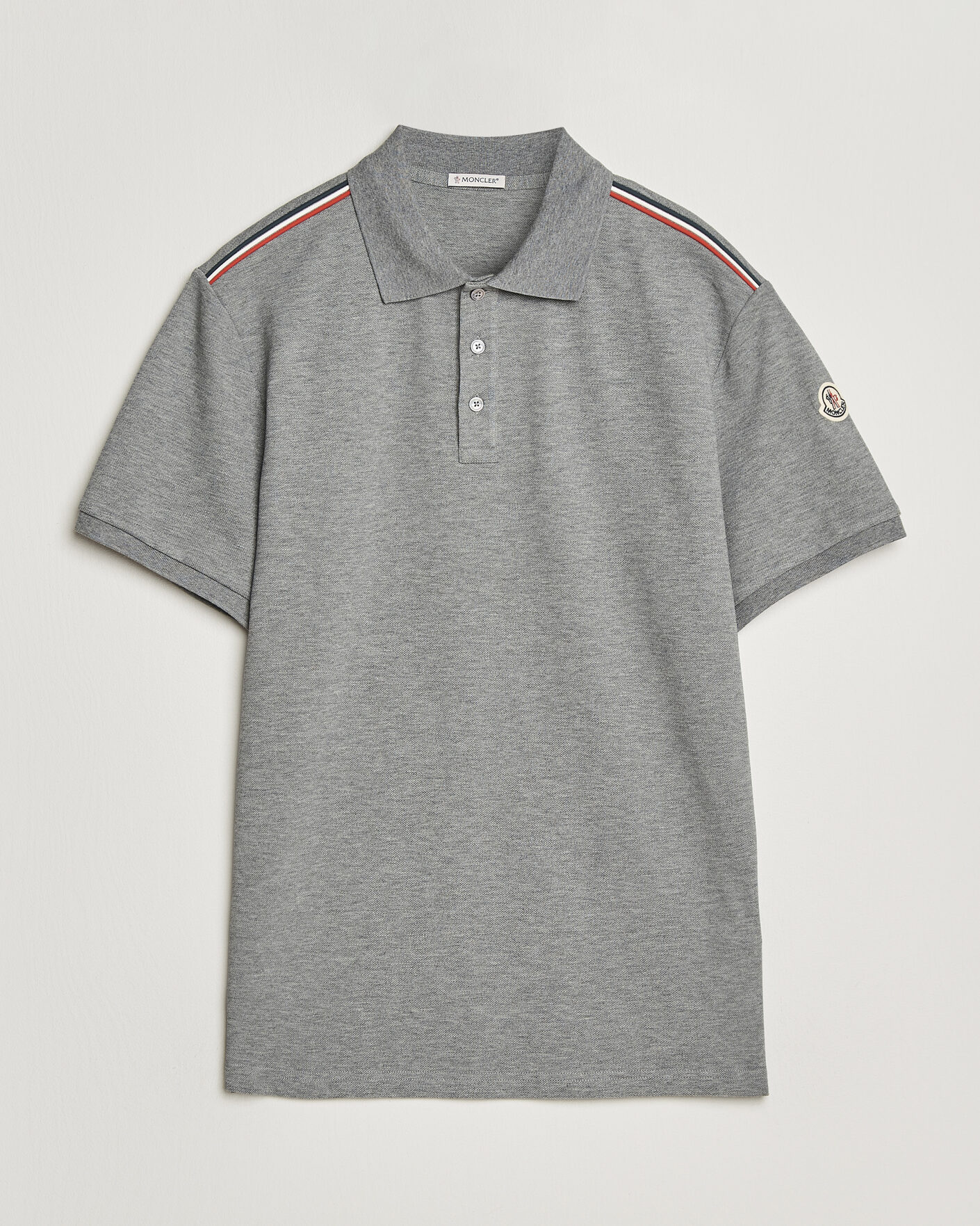 Mies | Pikeet | Moncler | Tricolore Shoulder Polo Light Grey