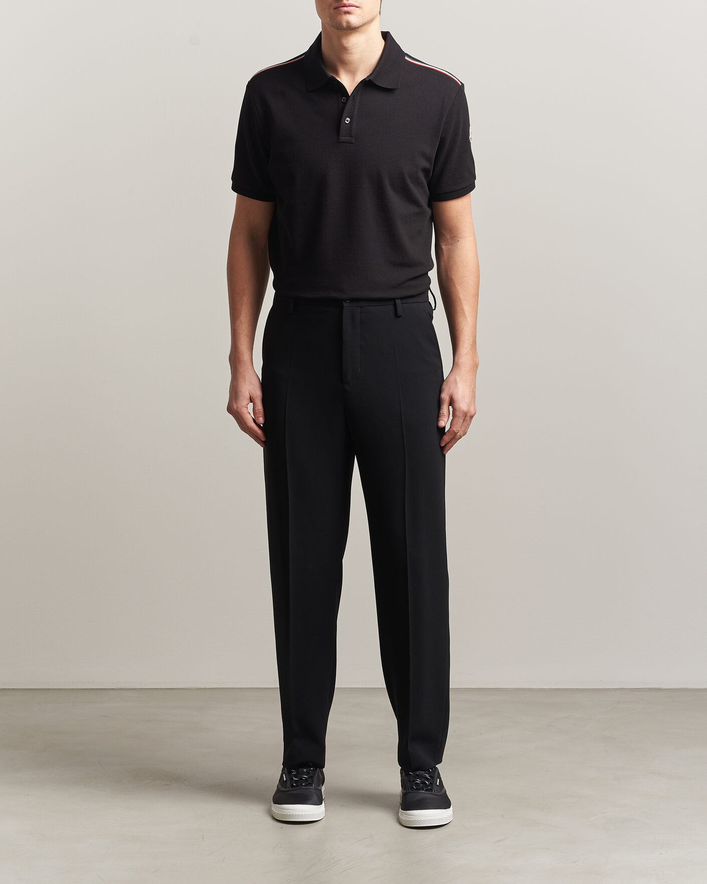 Mies | Pikeet | Moncler | Tricolore Shoulder Polo Black