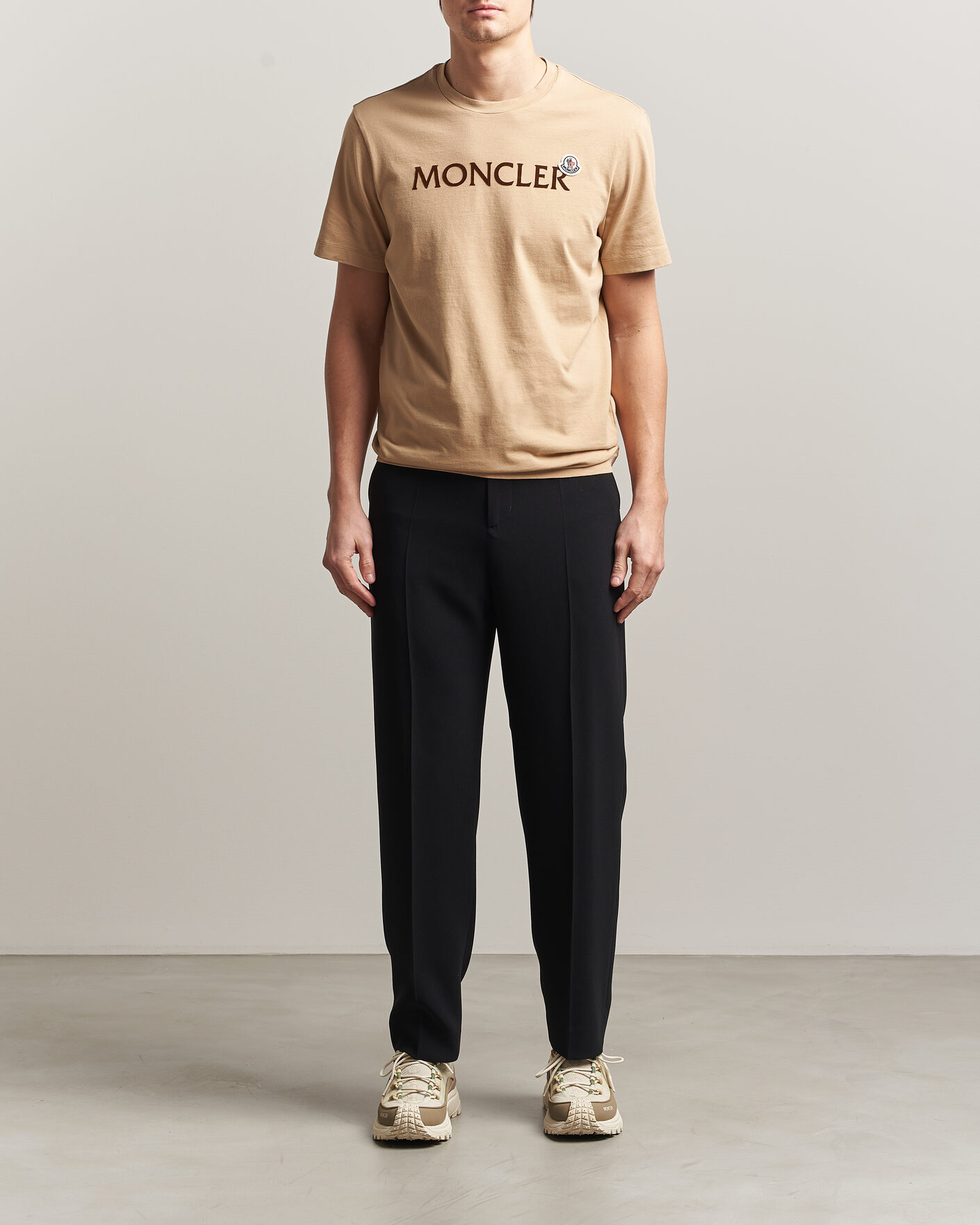 Mies | T-paidat | Moncler | Lettering Logo T-Shirt Beige